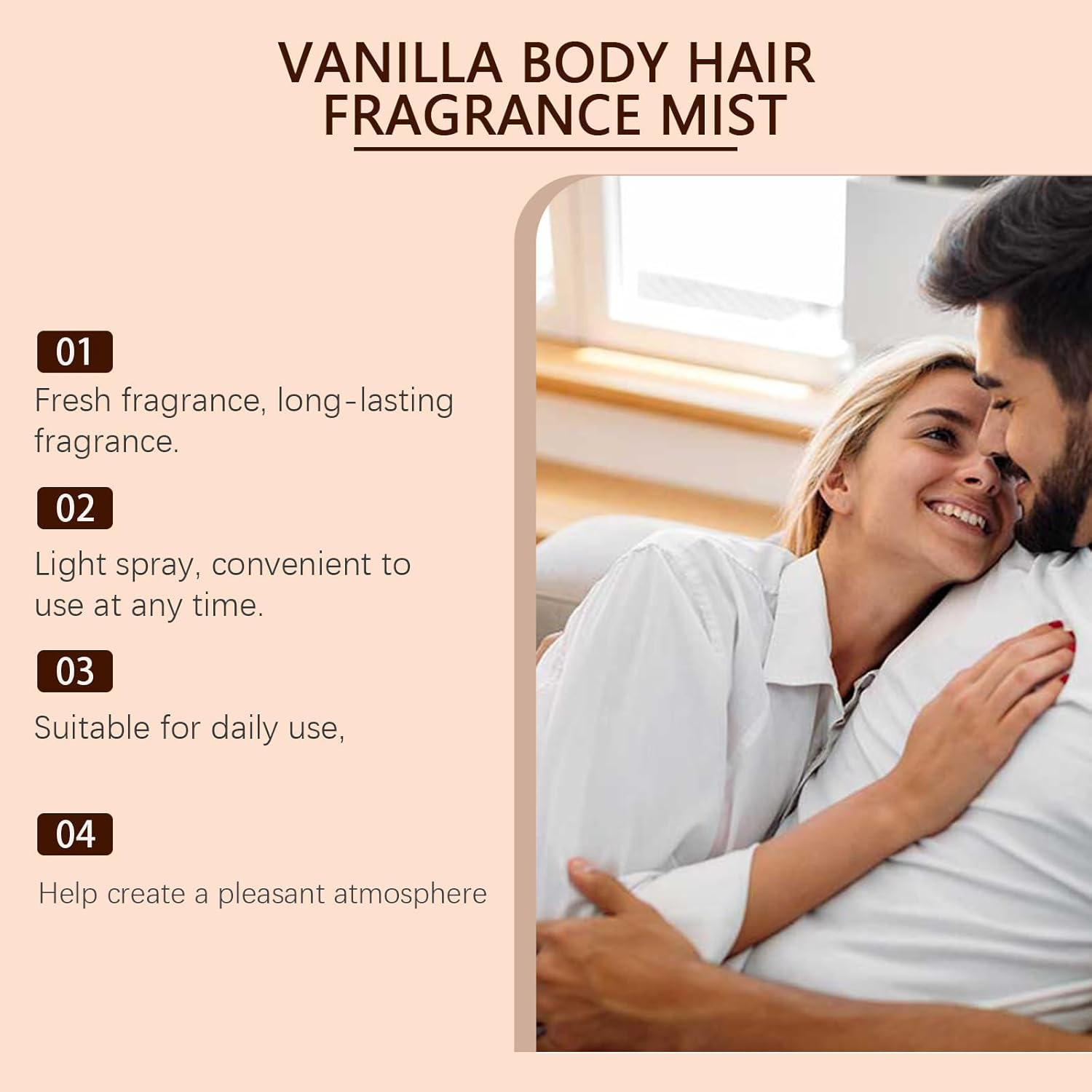 Vanilla Skin Perfume Skin Body Mist, Vanilla Perfume Spray for Hair and Body, Body and Hair Fragrance Spray, Fragrance Sprays for Women, Long-Lasting Light Fragrances for Hairs and Skin Care (3Pcs) image number 5