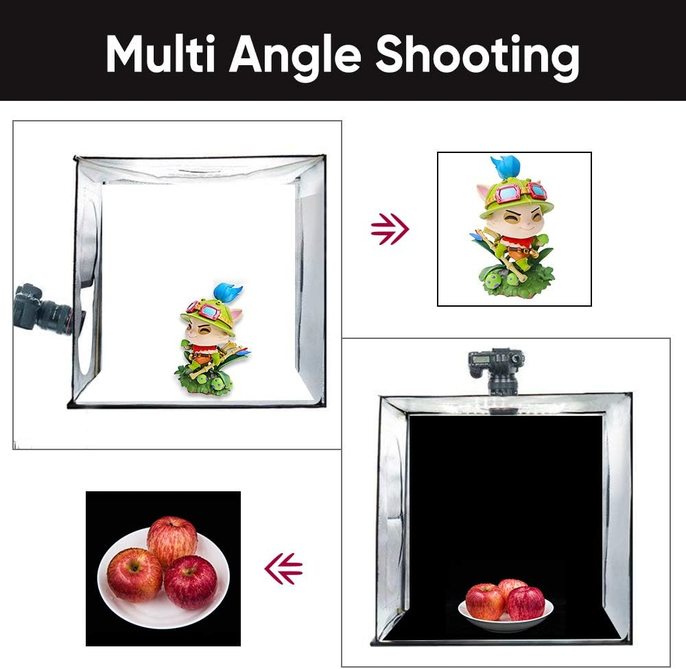 VOLKWELL 32"/80CM Photo Studio Light Box Shooting Tent, Adjustable 126 LED Panel Light Bulbs with Table Top Softbox Cube, 3 Colors Backdrops (80CM LED Photo Box) image number 4