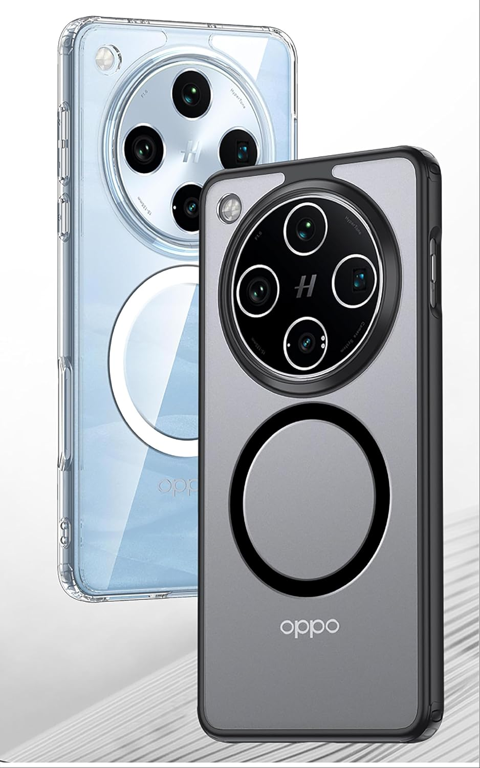 GIOPUEY Magnetic Mobile Phone Case for Oppo Find X8 Case, Case Compatible with Magsafe, Matte PC Back + TPU Bumper Shockproof Protective Case - Black image number 3