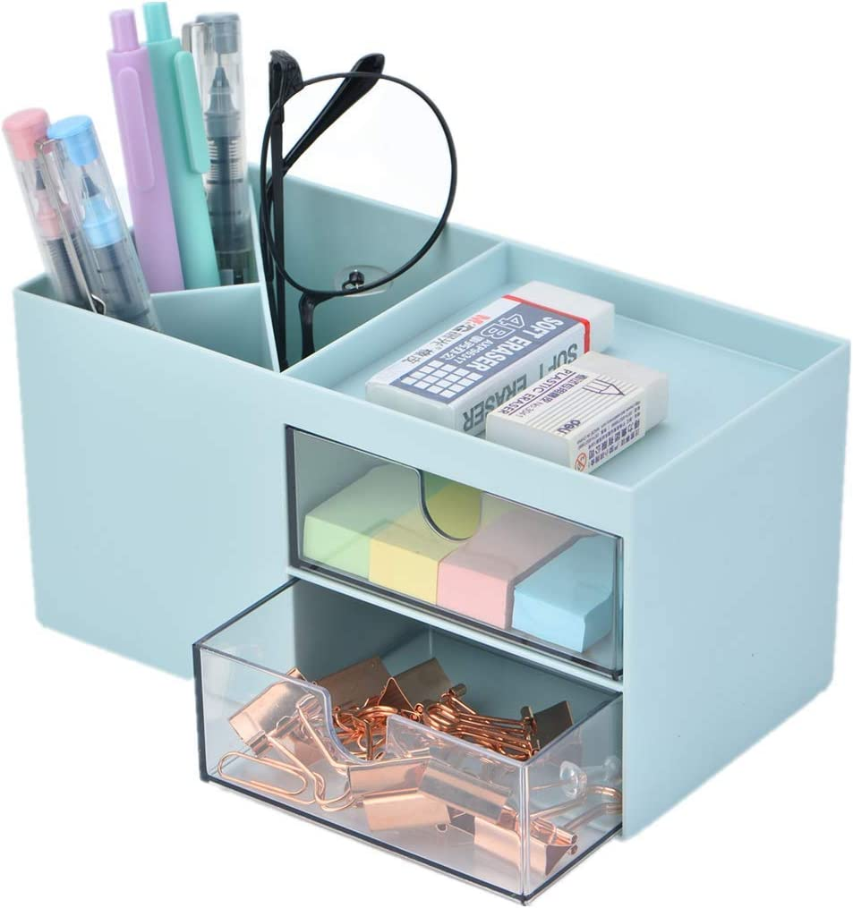 Citmage Desk Organizer Caddy with 12 Compartments Office Workspace Drawer Organizers Desktop Holder Plastic Stationery Supplies Storage Box for Pencils,Markers,Erasers,Pens,Sticky Notes(White)&hellip;