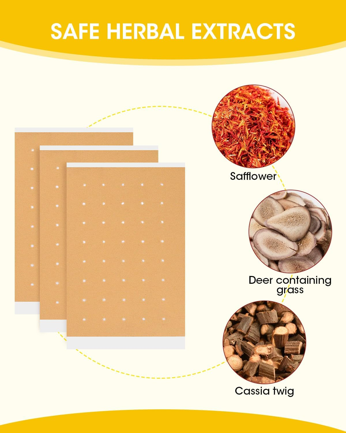 MQXUNMI Heat Patches, 60 Count Maximum Strength Muscle & Joint Soothing Plaster, 24 Hours Long Lasting Fast Acting Joint Patches for Neck, Shoulders, Back, Knees and Anks