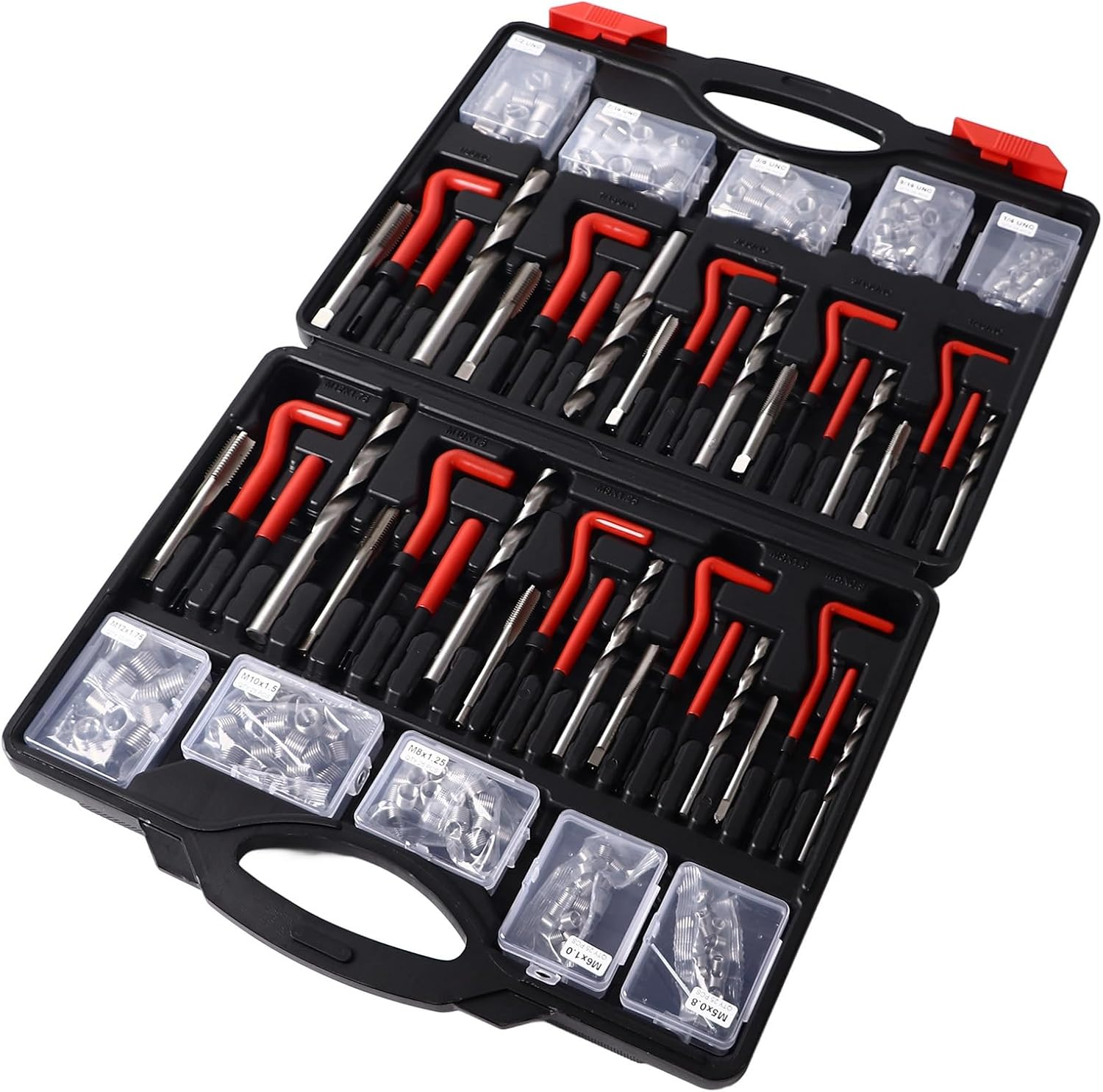 Gearwell Thread Repair Kit, Metric Imperial Thread Insert and Rethreading Set 261 Pieces with Drill Bits, Self Tapping Inserts for Automotive Parts, Switch Equipment and Thread Hole Repair image number 4