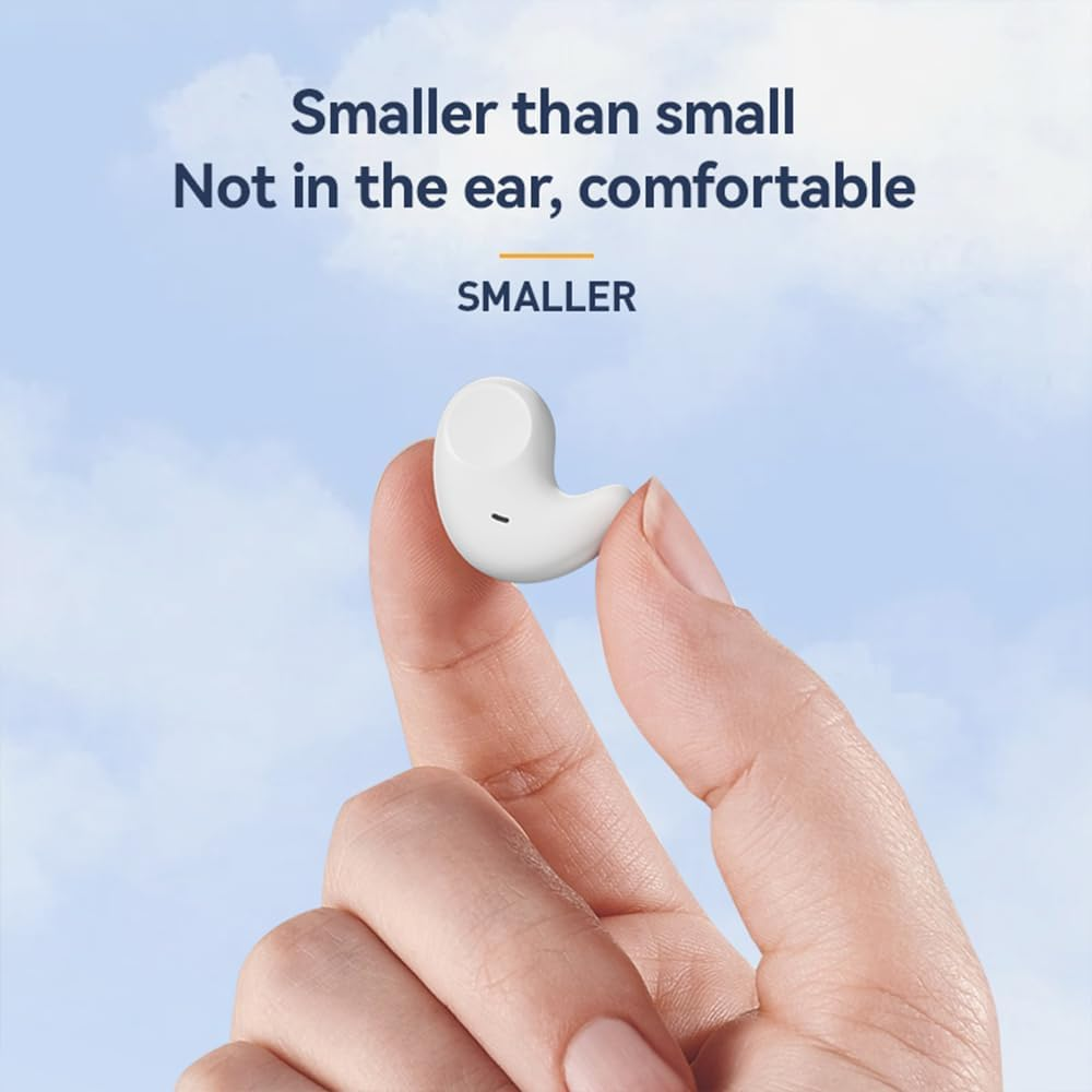 Sleep Earbuds Bluetooth in Ear Light-Weight Headphones, Mini Invisible Earplugs Small Design for Side Sleepers, 58H Playtime with Charging Case, Clear Calls Noise Blocking Sleeping Earphones (Beige) - Beige image number 4