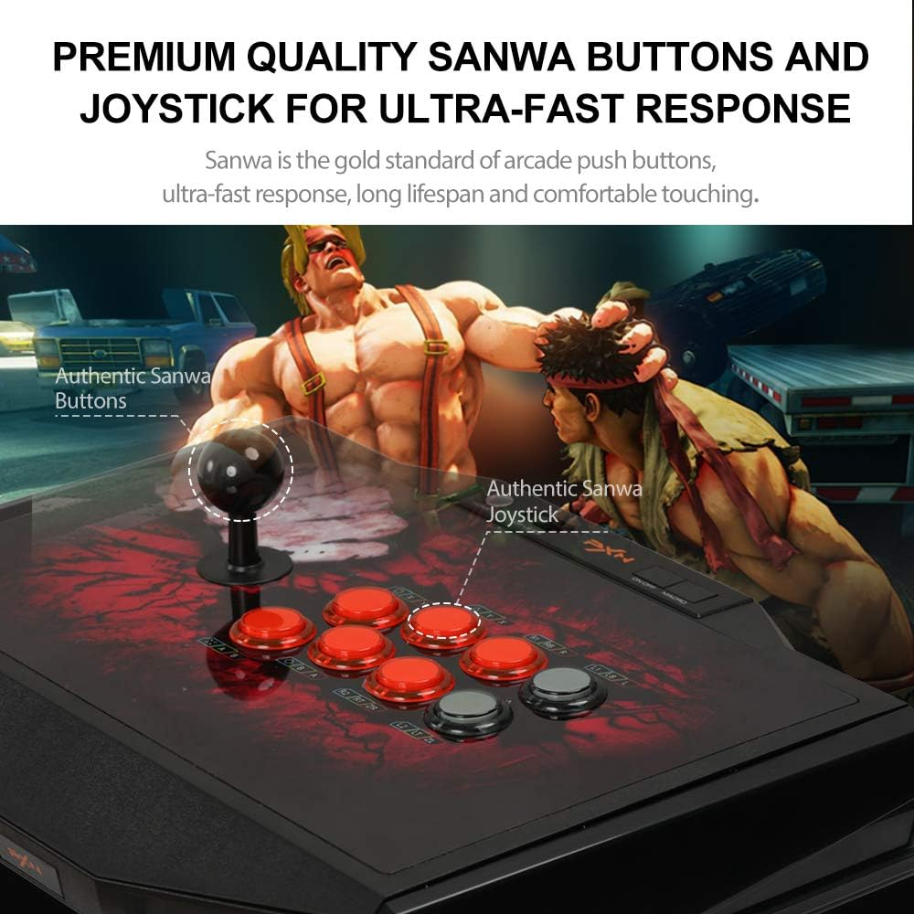 PXN X9 Pro Arcade Stick with Responsive Joystick and Durable Buttons for Smooth Gameplay Featuring Turbo Function and Multi Platform Support for PS4 PS3 Xbox One Xbox 360 Switch and PC image number 6