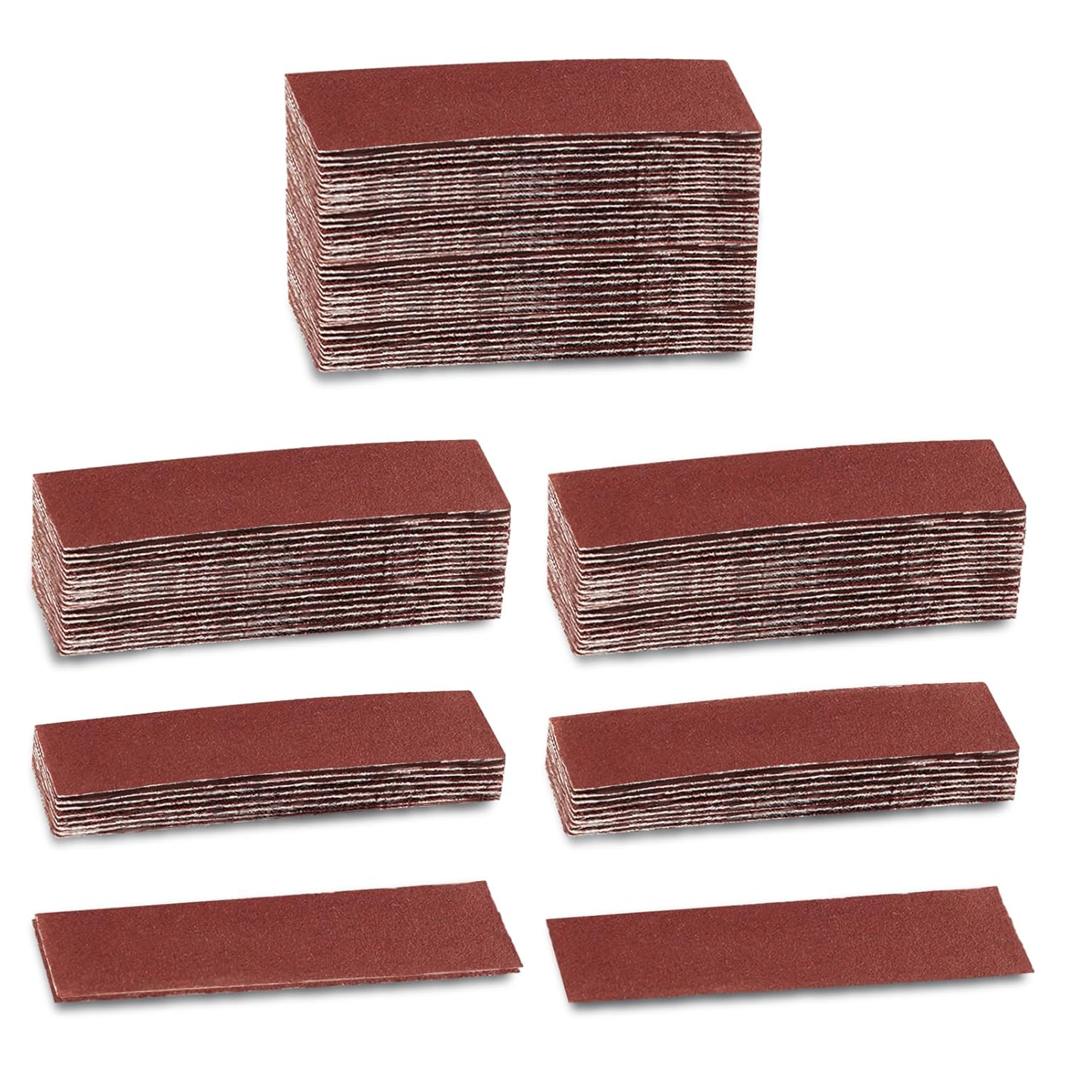 LEONTOOL 100Pcs Micro Detail Sander Paper Kit 3.5X1.2 Inch Hook and Loop Sandpaper Strips 120 Grit, Micro Finishing Sander Paper Detail Sander Refills for DIY Crafts Wood Tight Narrow Spaces Polishing image number 2