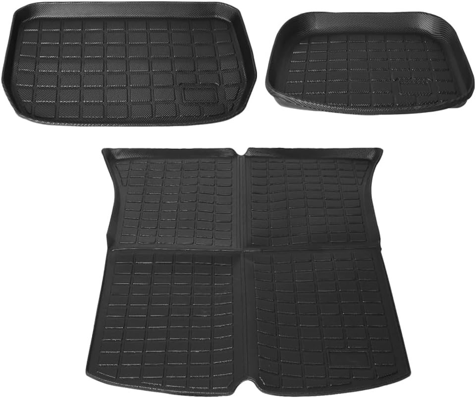 Manan Tesla Model Y Floor Mats Front Rear Trunk +Toolbox Anti-Slip Car Carpets