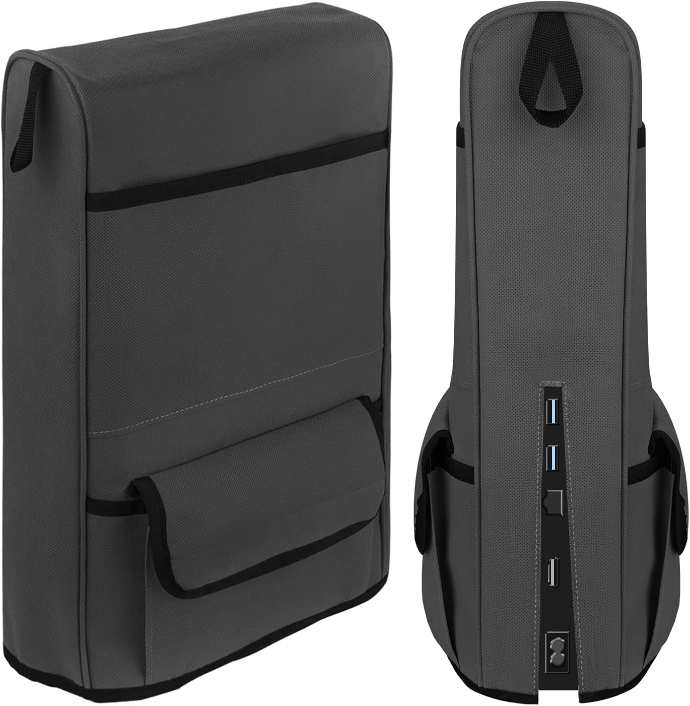 Linkidea PS5 Controller Storage Pocket Protective, Nylon Dust Cover for Game Console, Skin Cover anti Scratch Protector Sleeve Compatible with Playstation 5 Console (Grey)