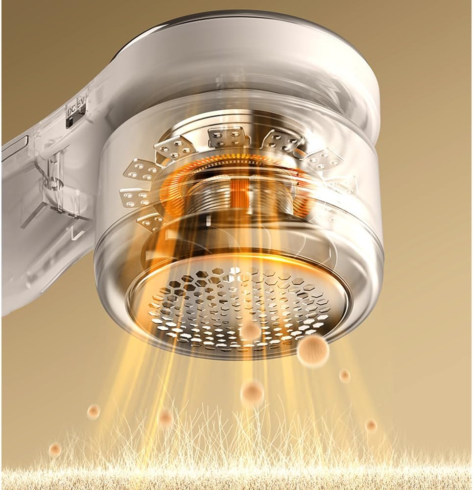 Frafuo Fabric Shaver-Electric Lint Remover with 6 Leaf Blades and Digital LED Display-Portable Sweater Defuzzer Remove Clothes Fuzz, Lint Balls, Sweater, Couch, Blanket, Curtain (White, 3 Cutters) image number 5