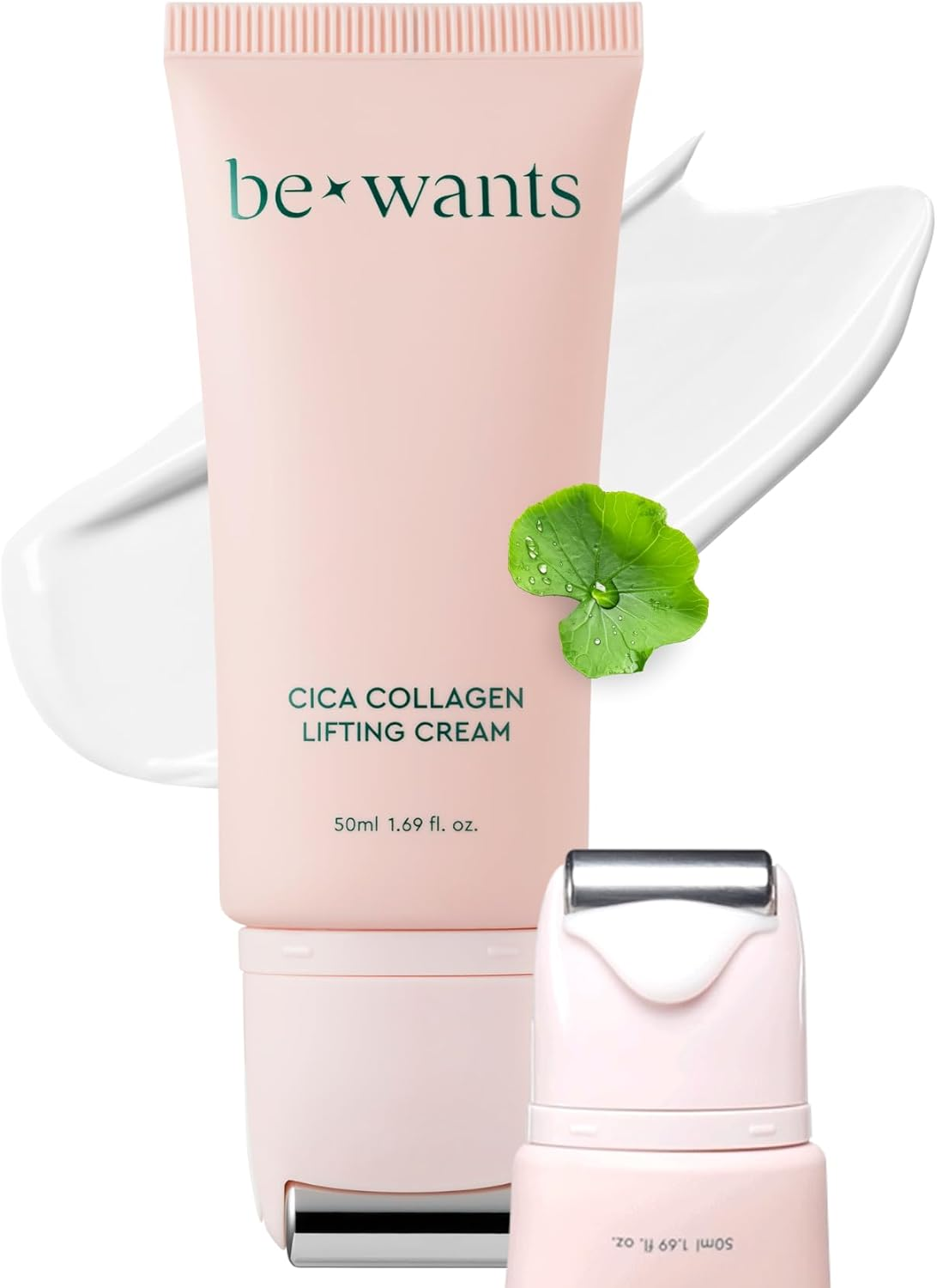 BE+WANTS [K-Beauty] Bewants Neck Lifting & Firming Cream with Centella Asiatica | Vegan Hyaluronic Acid | Neck Firming Cream Tightening Lifting Sagging Skin with Gua Sha Roller | Korean Skincare