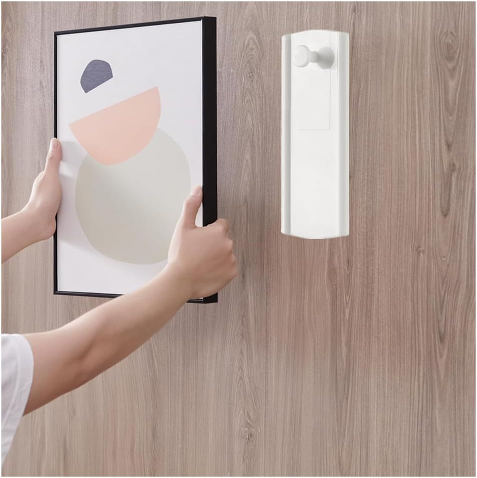 Invisible Adhesive Picture Hanger, Wanfoou 10 Picture Hangers, 12 Large Removable Adhesive Strips, Large Universal Frame Hanger, Damage Free Picture Hanging Hooks Heavy Duty, No Nails Picture Hooks