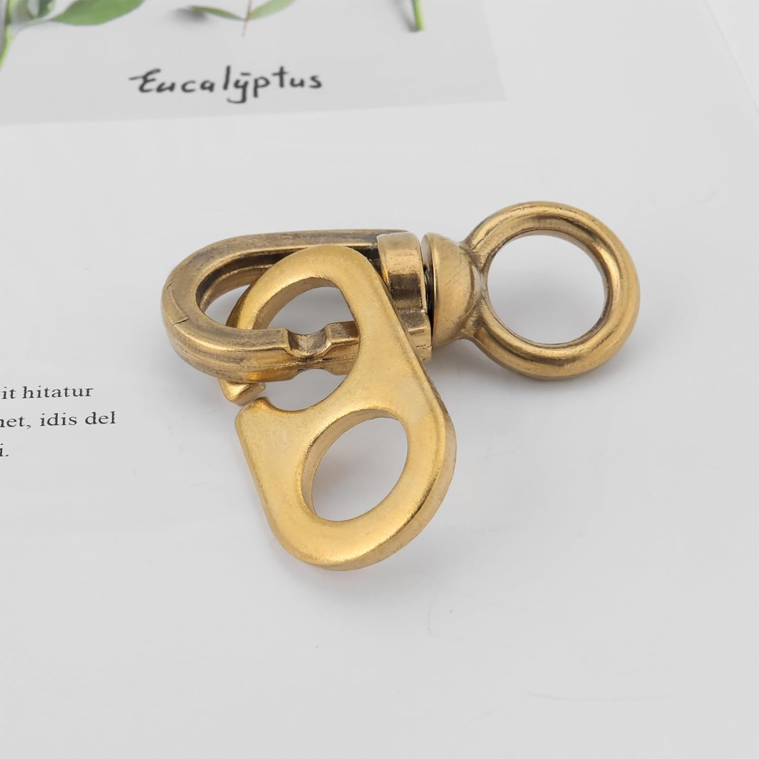 YINETTECH 2 Pcs Brass Boate Flagpole Swivels 77Mm Flag Pole Accessories for Connecting Flags Flag Pole Mounting Ring Clips Gold image number 5