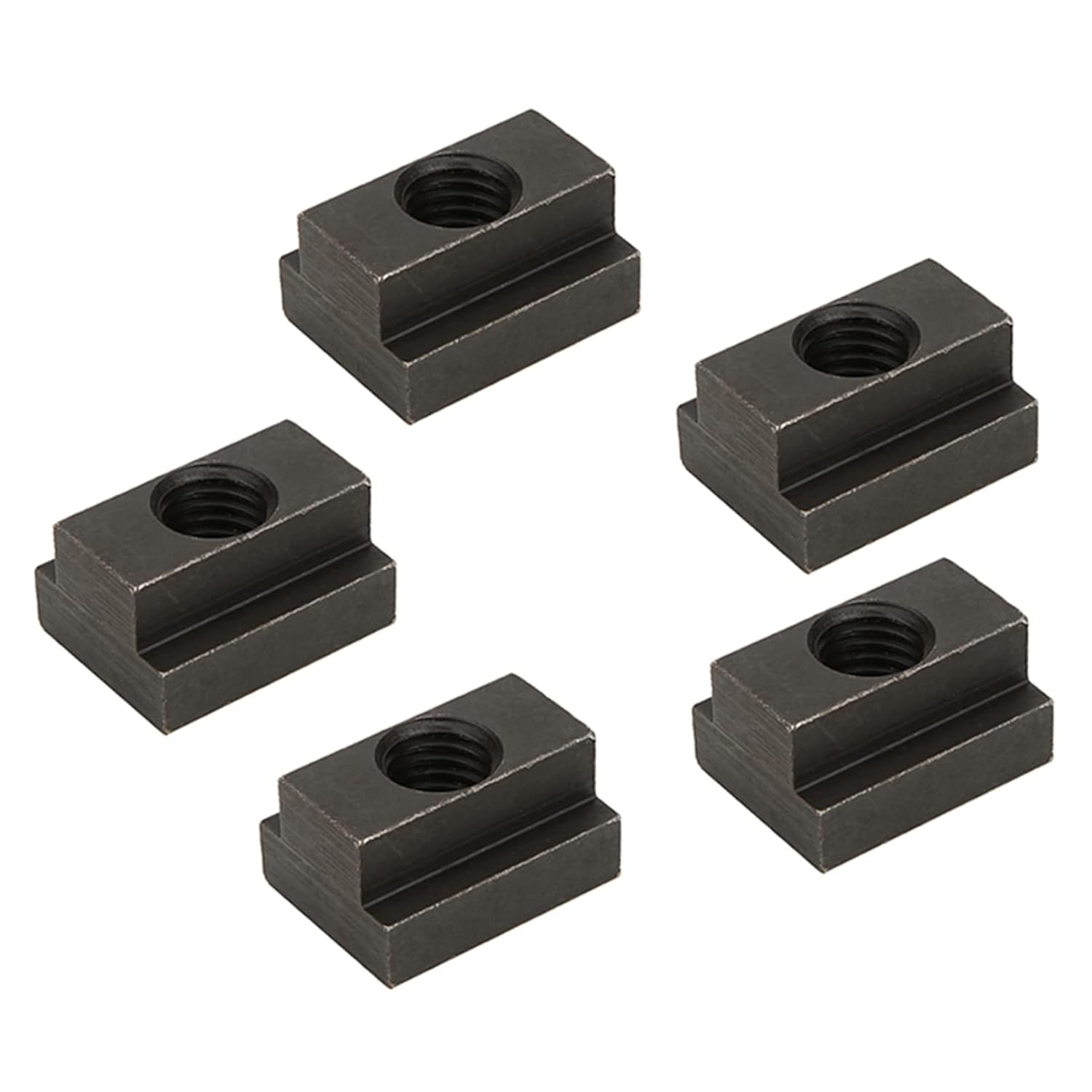 45 Steel T Slot Nuts,5 Pcs Black Oxide Finish T Slot Nuts M12 Threads Fit into T-Slots in Machine Tool Tables,High Hardness, High Strength, in Use.