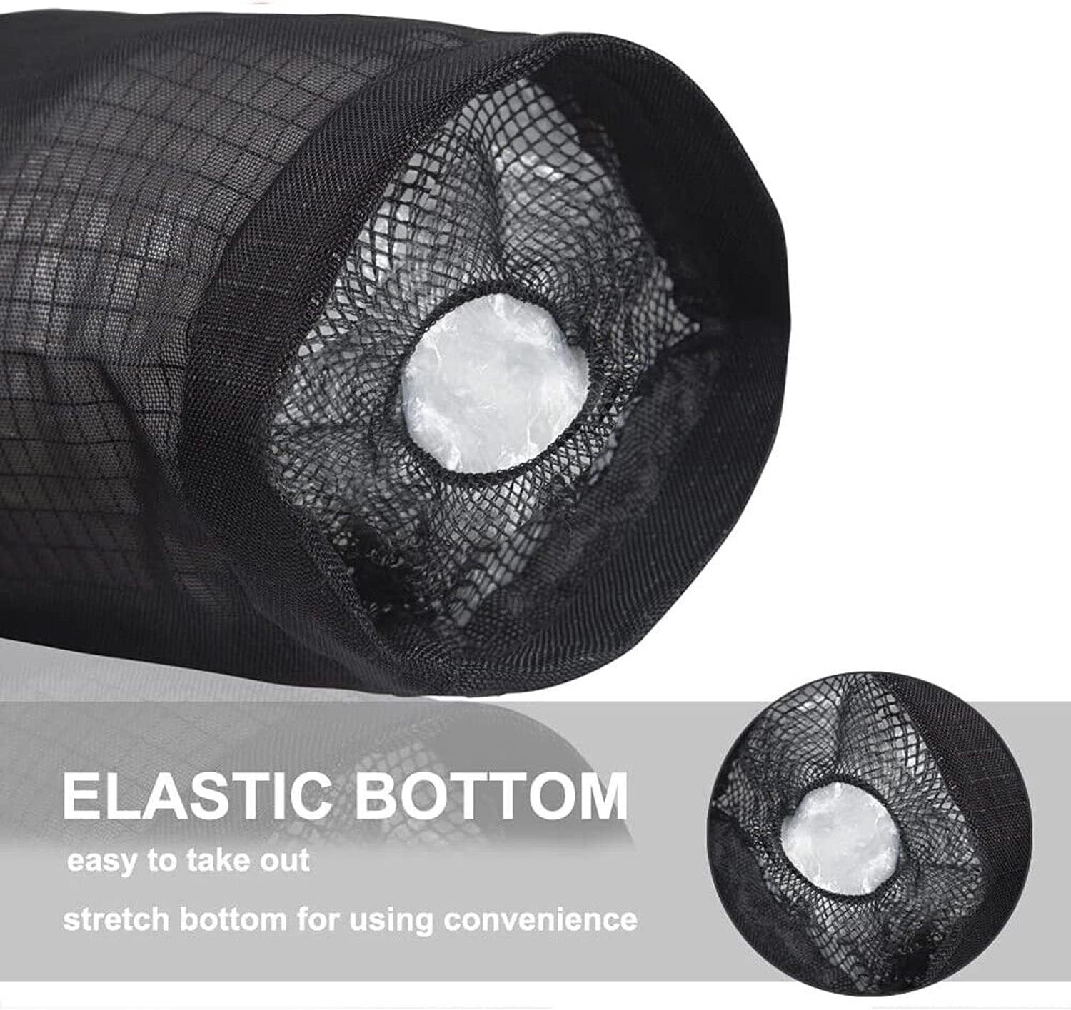 Plastic Bag Holder Dispenser Mesh Storage Garbage Bags Organizer Hanging (Grey) image number 3