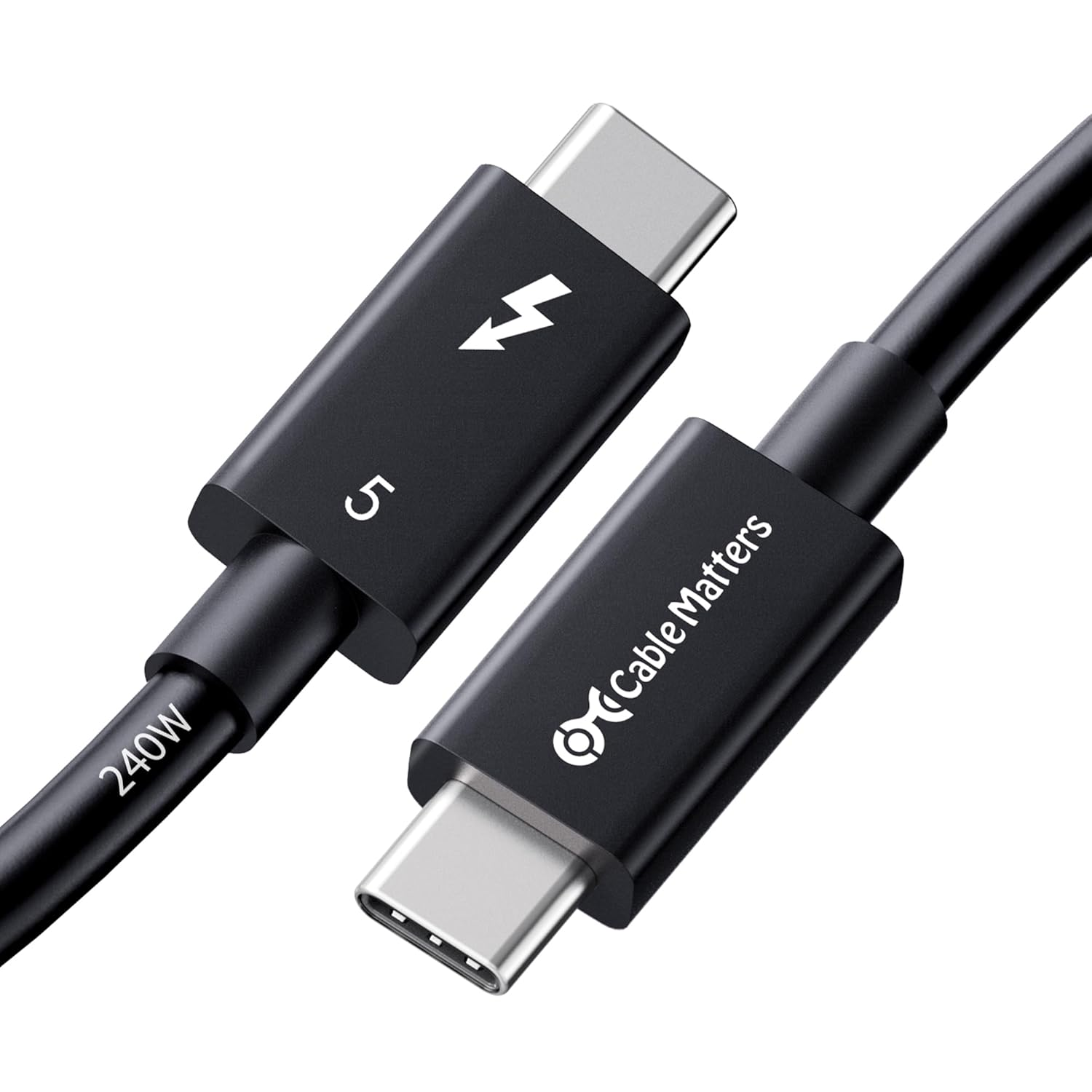 [Intel Certified] Cable Matters Short 80Gbps Thunderbolt 5 Cable - 0.3M, up to 120Gbps Bandwidth Boost, 8K Video and 240W Charging, Compatible with Thunderbolt 4, USB4 and USB C, Black