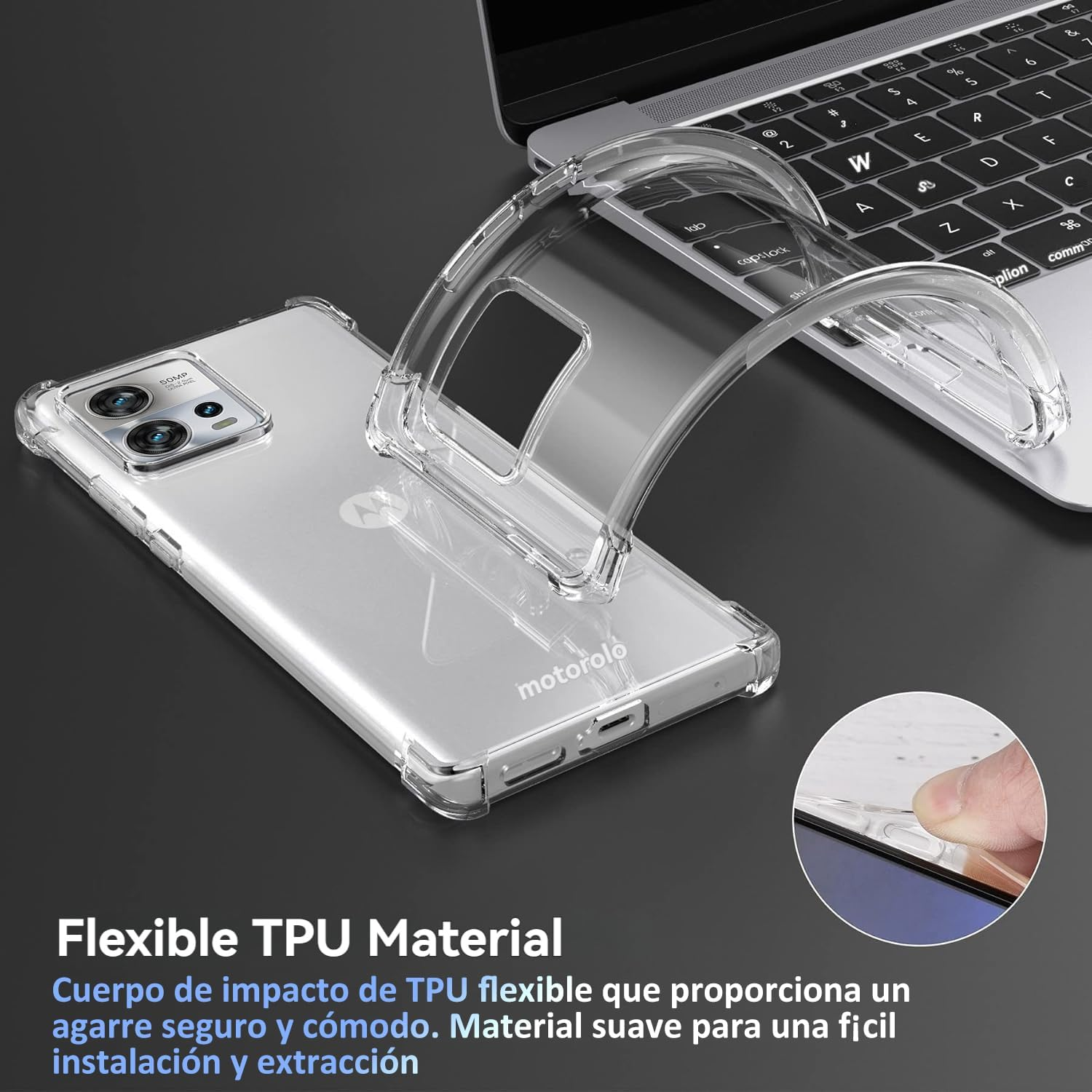 USTIYA Case for Motorola Moto Edge 30 Fusion Clear TPU Four Corners Protective Cover Transparent Soft image number 4