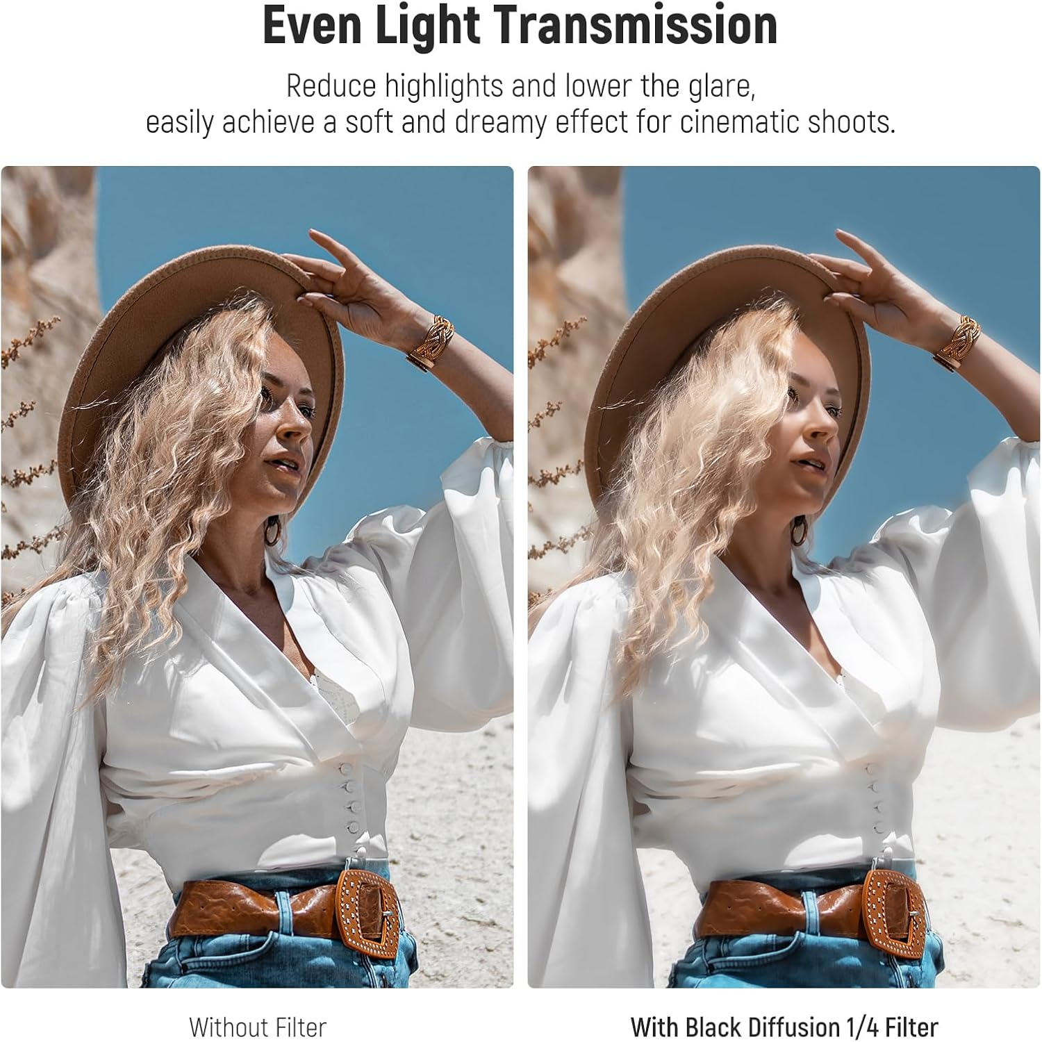 NEEWER 67Mm Black Diffusion 1/4 Filter Dreamy Soft Cinematic Effect Filter Ultra Slim Water Repellent Scratch Resistant Optical Glass Multiple Nano Coatings for Video/Vlog/Portrait Photography image number 1