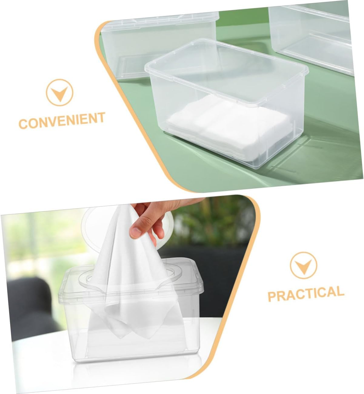 4Pcs Baby Wipes Dispenser Refillable Wet Tissue Case with Lid Dustproof Pp Plastic Holder for Home and Travel Use Easy Access for Baby Care image number 5