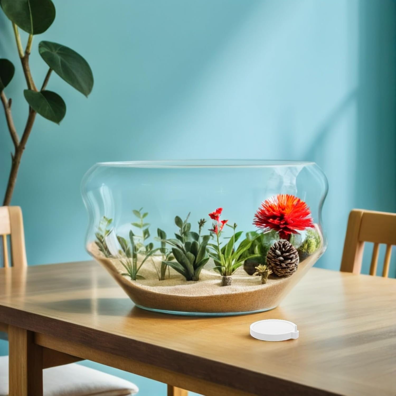 FUTUREORYY 2Pcs Air Stone Aquarium Bubble Diffuser with round Base Bubbler Disc for Fish Tanks Fine Bubble Production Wear-Resistant Material Easy Installation for Aquatic Use