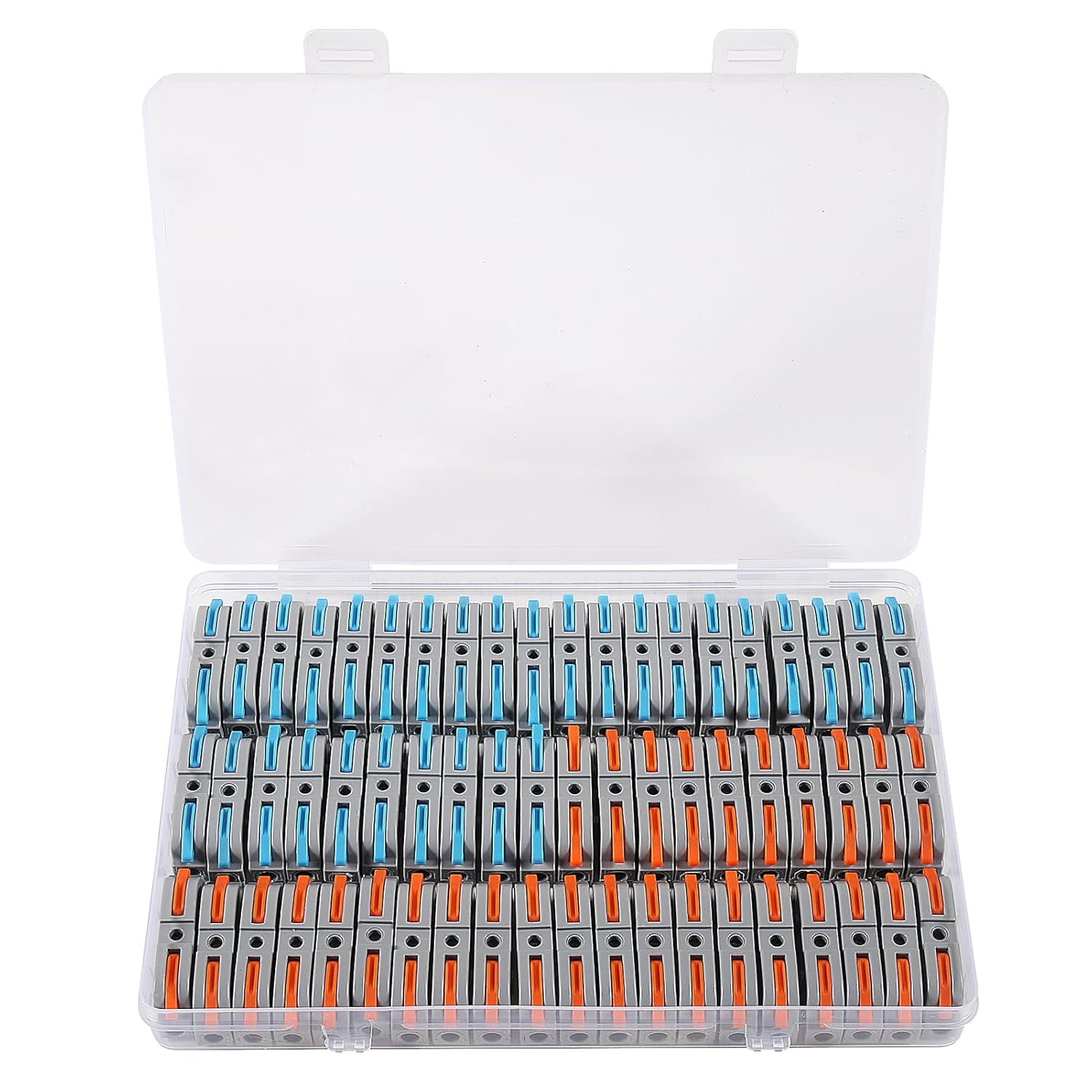 60Pcs Quick Connect Electrical Splicing Kit for Compact Inline Terminals, Lever Wire Nut - 28-12 AWG, 1 in 1 Out image number 3