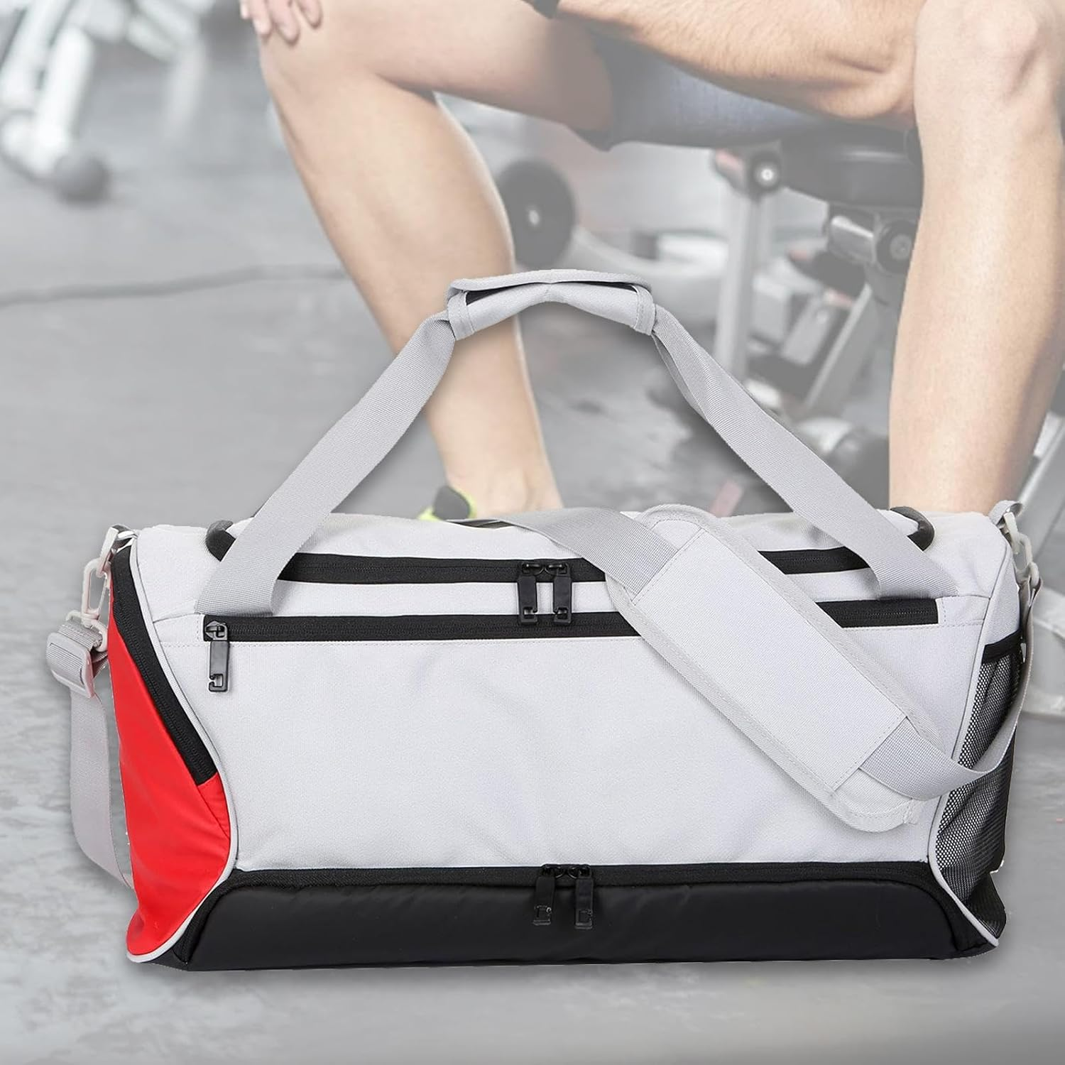 Yuksok Travel Duffle Bag with Shoe Compartment Sports Gym Bag with Adjustable Shoulder Strap Overnight Bag Crossbody Bag for Camping