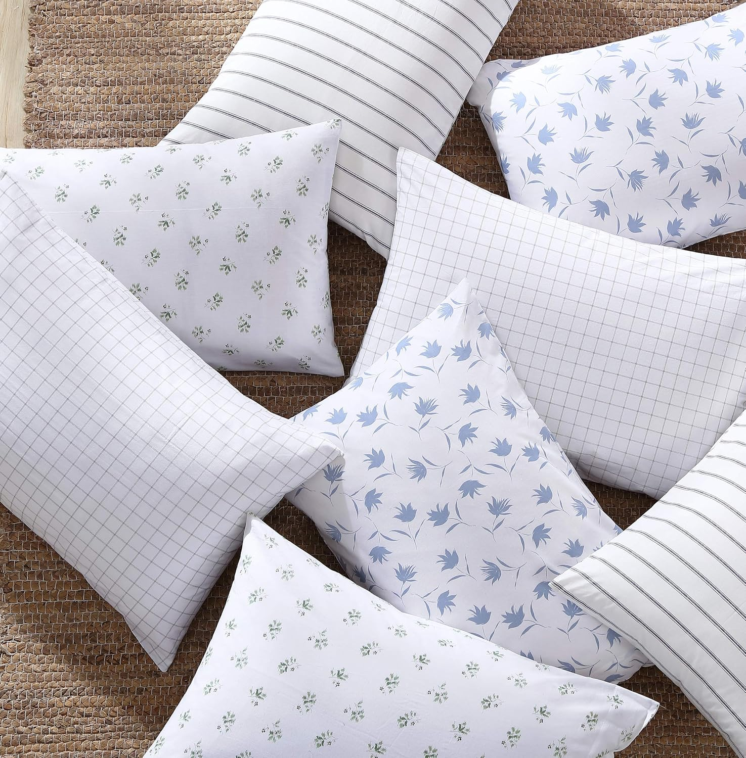 Stone Cottage - Queen Sheets, Cotton Percale Bedding Set, Crisp & Cool Home Decor (Floral Breeze, Queen) image number 2