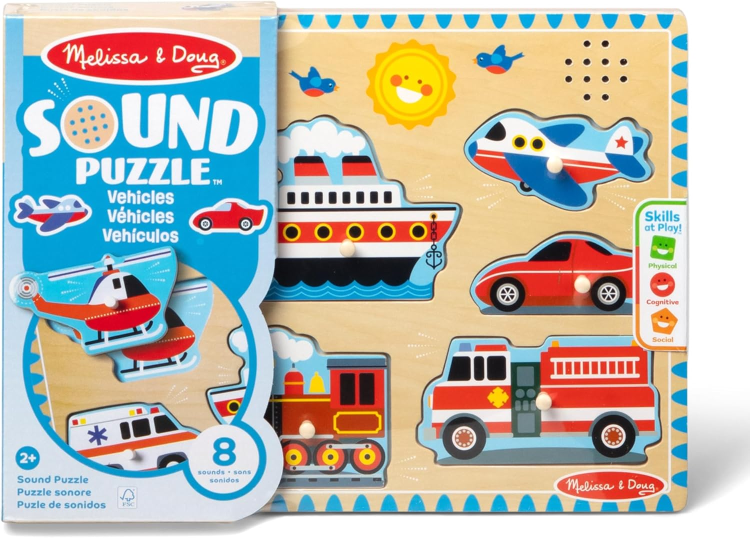 Melissa and Doug - Vehicles Sound Puzzle - 8 Pieces image number 6