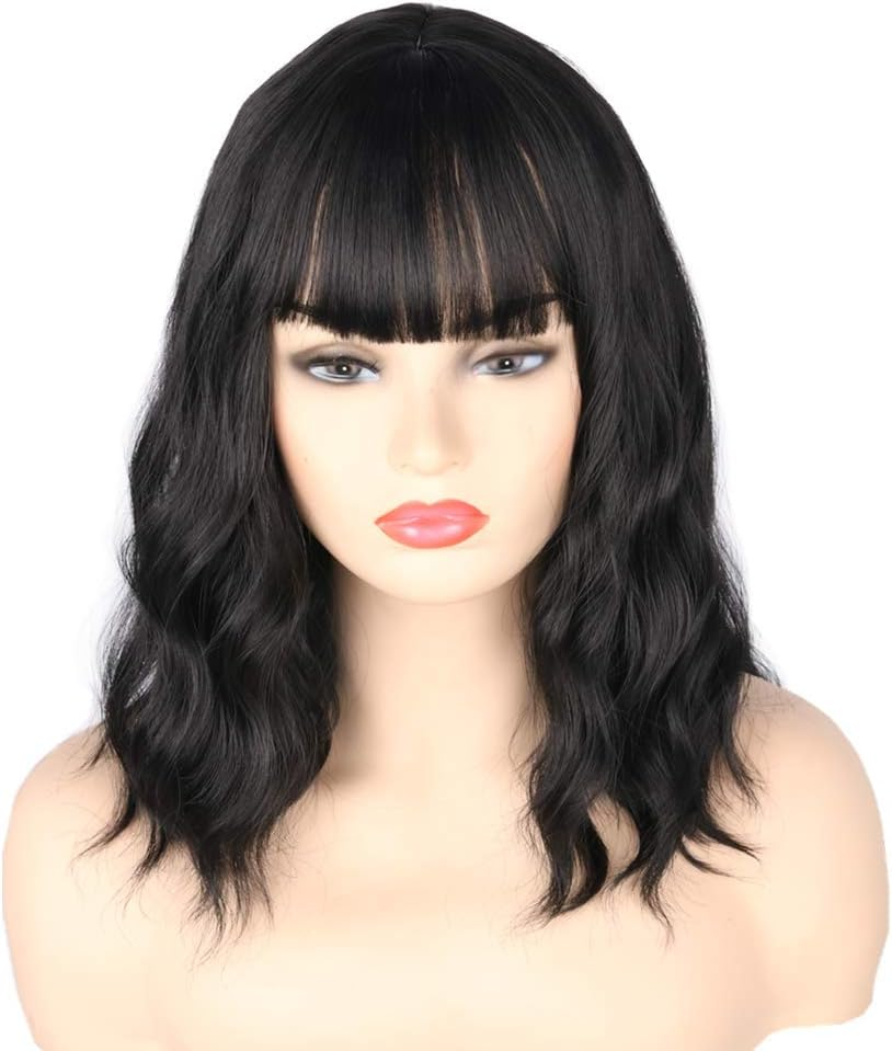 Topcosplay Women'S Wig Half Black and Half Grey Long Wavy Curls Natural Wig for Costume Party Halloween Carnival (Vanilla Green)