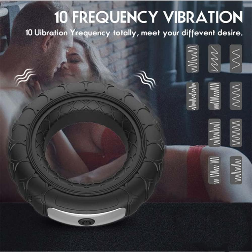 Diameter 4CM Funny Tire-Shaped USB Charging Lock Ring Silicone Ring, Men'S Delay Rings Silicone Soft Premium Elastic Ring for Men Long Lasting Enhancement Ring Bed Exercise Ring Sports Bodybuilding Trainer image number 2