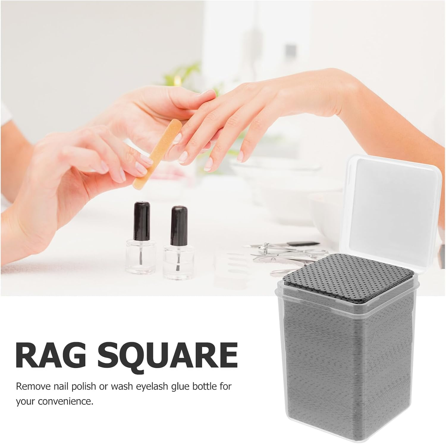 HOOTNEE 600Pcs Nail Wipes Pads for Gel Nails and Eyelash Extension Glue Cleaning Lightweight Non-Woven Polish Remover Tools for Manicure and Prep Portable for Travel Use image number 3