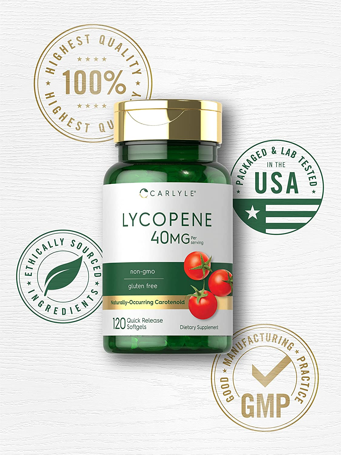 Lycopene | 40Mg | 120 Softgels | Non-Gmo & Gluten Free Supplement | by Carlyle image number 3