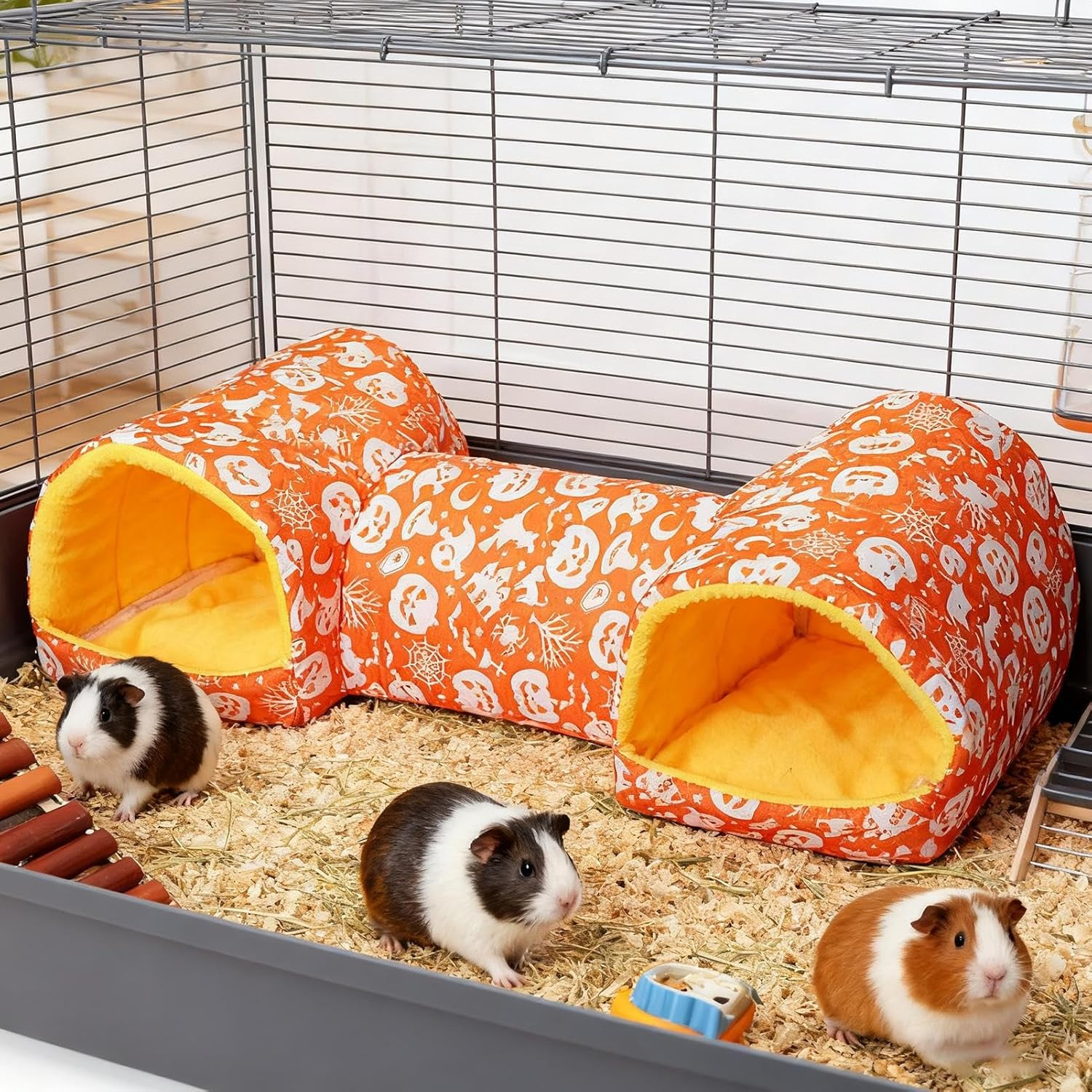 Ferret Tunnel - Soft Interactive Washable Christmas | Bunny Toys Hamsters Tunnels Tubes - for Chinchillas, Rabbits, Squirrels, Pets, Small Animals