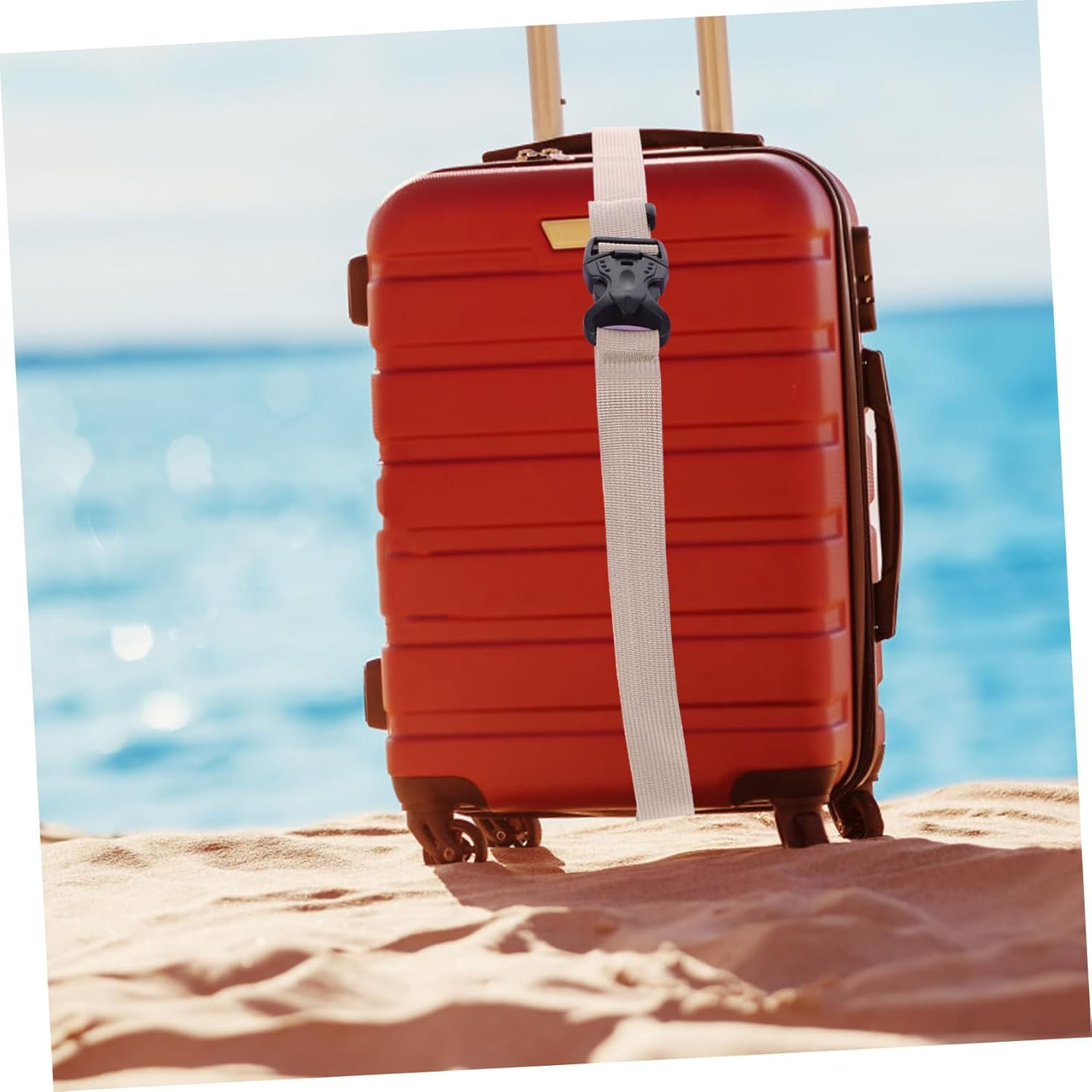 CONGARTENO Adjustable Luggage Straps Belt Double Insurance Buckle for Travel Suitcases Camping Hiking Gear Luggage Packing Strap Band for Secure Binding image number 3