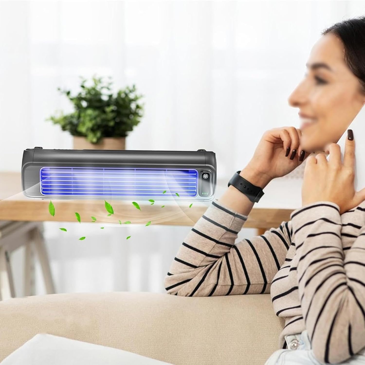 Portable Fan | 3-Speed Cooling for Bedroom, Office | 12H Runtime, 4.5H Charge, Wall-Mount/Standing | Personal Air Cooler image number 4