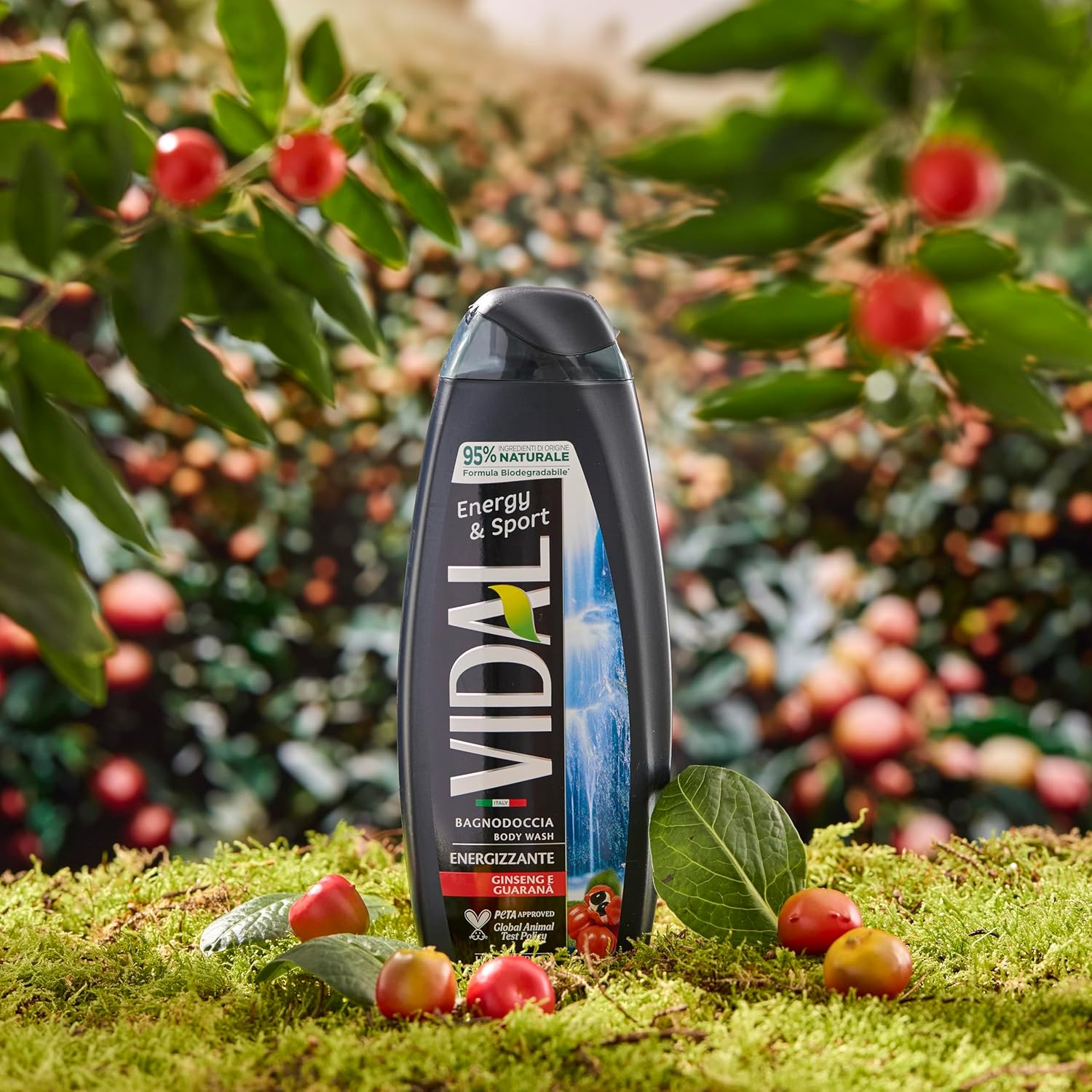 Vidal Energy & Sport Doccia Shampoo Shower Gel with Ginseng and Guarana, 250 Ml + Italian Gourmet Polpa Di Pomodoro 400 G Tin image number 3