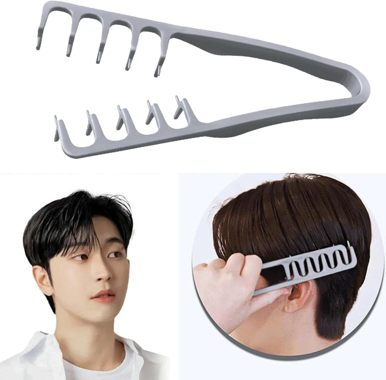 Texture Comb, Volumizing Wide-Tooth Hair Styling Comb, Wide Tooth Detanglers, Foundation Capacity Apparatus Lift, Seamless Design, Bangs Seam Grooming Accessory for Women Men - Gray image number 2