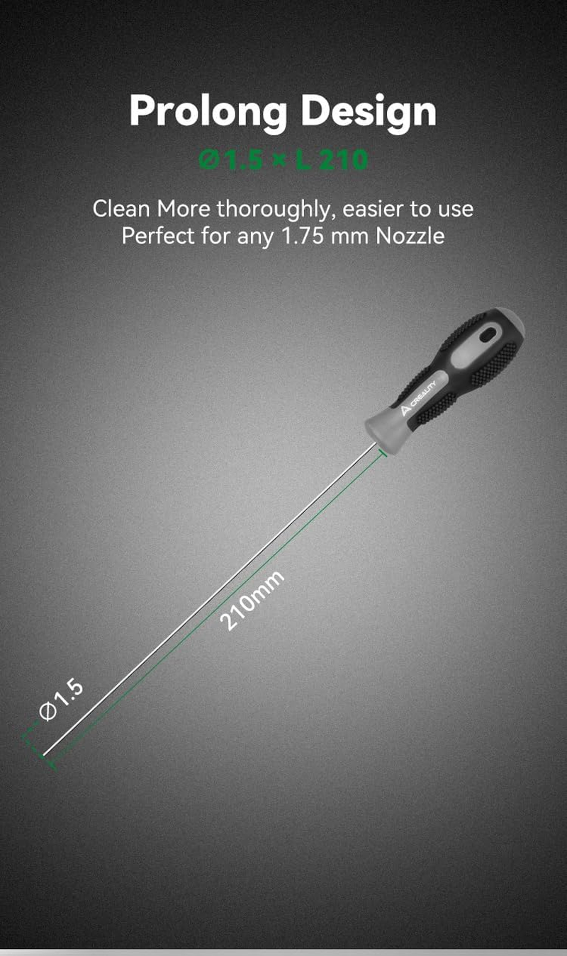 Lokkr Creality Clog Poke/Nozzle Cleaning Kit for 1.75Mm Nozzles, Must-Have 3D Printing Tool, 3D Printer Extruder Clog Removal Tool, Soft Rubber Handle, 210Mm Prolong Design,Unclog in Seconds image number 6