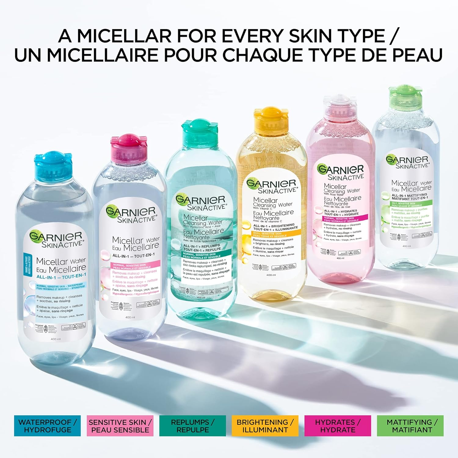 Garnier Skinactive Micellar Cleansing Water, for Waterproof Makeup, 3.4 Fl Oz image number 5