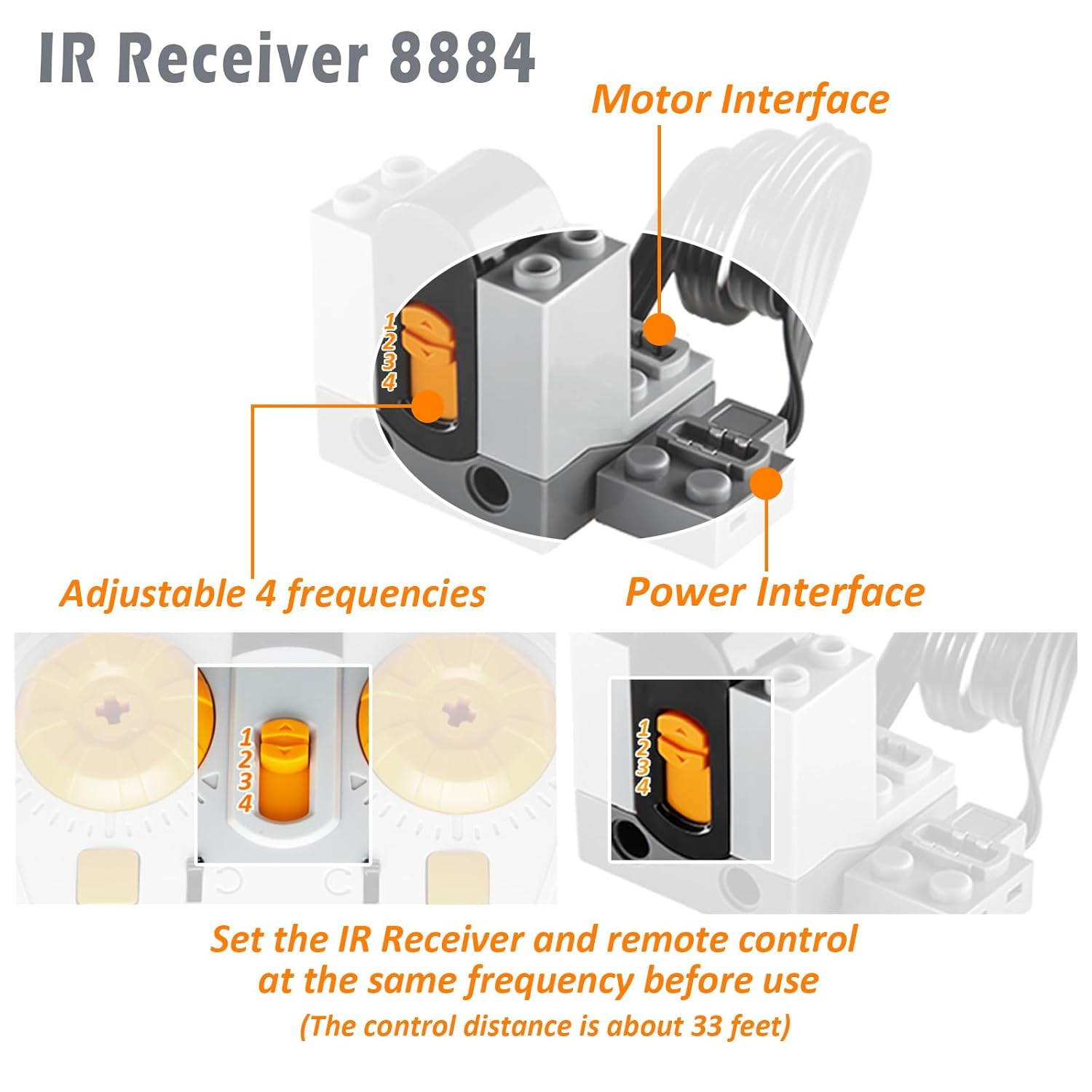 9 in 1 Power-Functions Motor-Set Compatible with -Technic-Motor STEM Building Block Toy for MOC Technic-Parts. image number 3