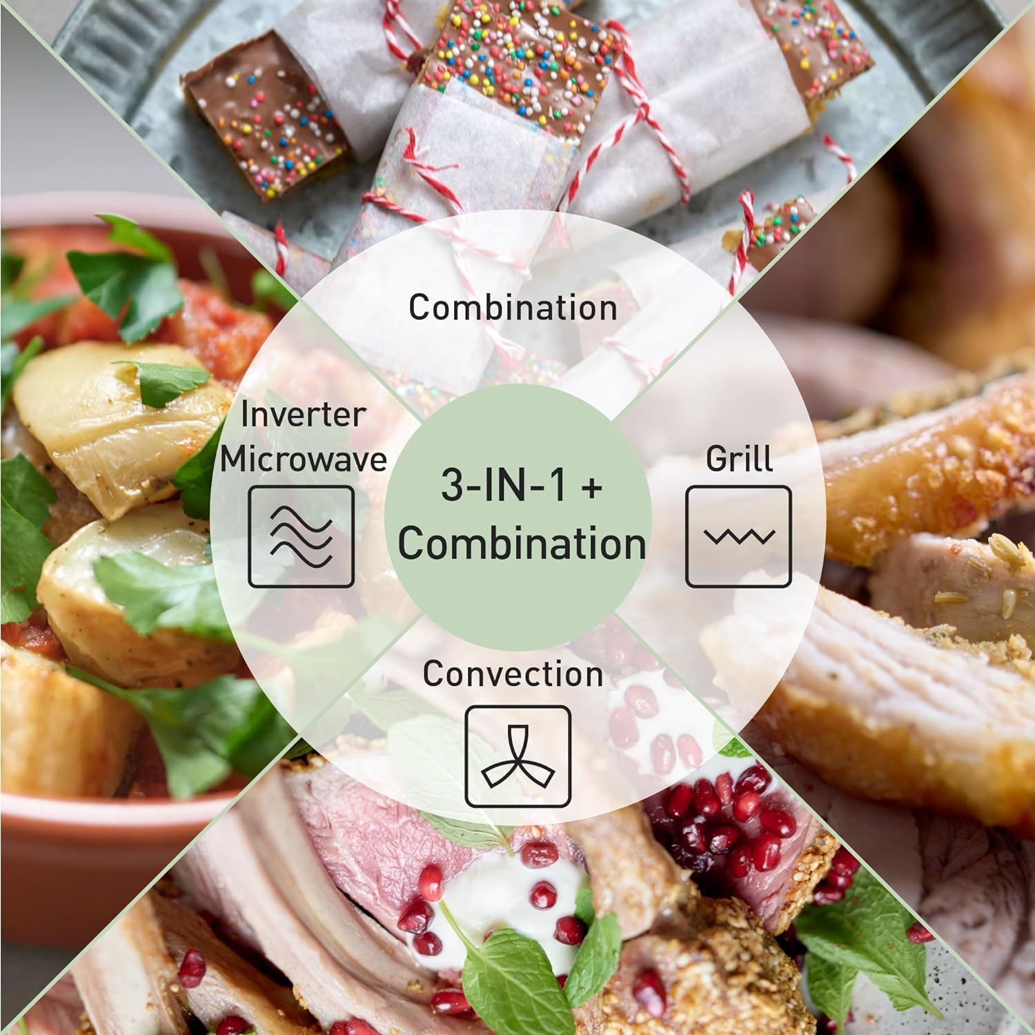 Panasonic Space Saving 3-In-1 Convection 27L Microwave Oven 1000W with Turbo Defrost and 29 Auto Menu Programs (NN-CT56MBQPQ) image number 1