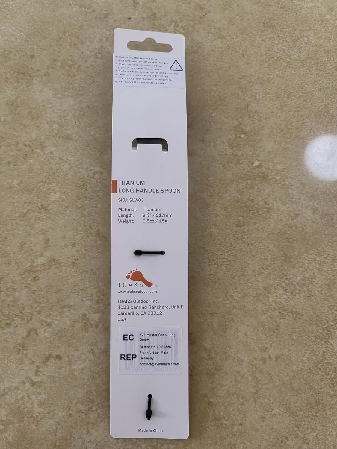 TOAKS SLV-03 Ultralight Titanium Tableware Outdoor Long Handle Spoon Camping Hiking Outdoors Picnic Spoon Cutlery image number 6