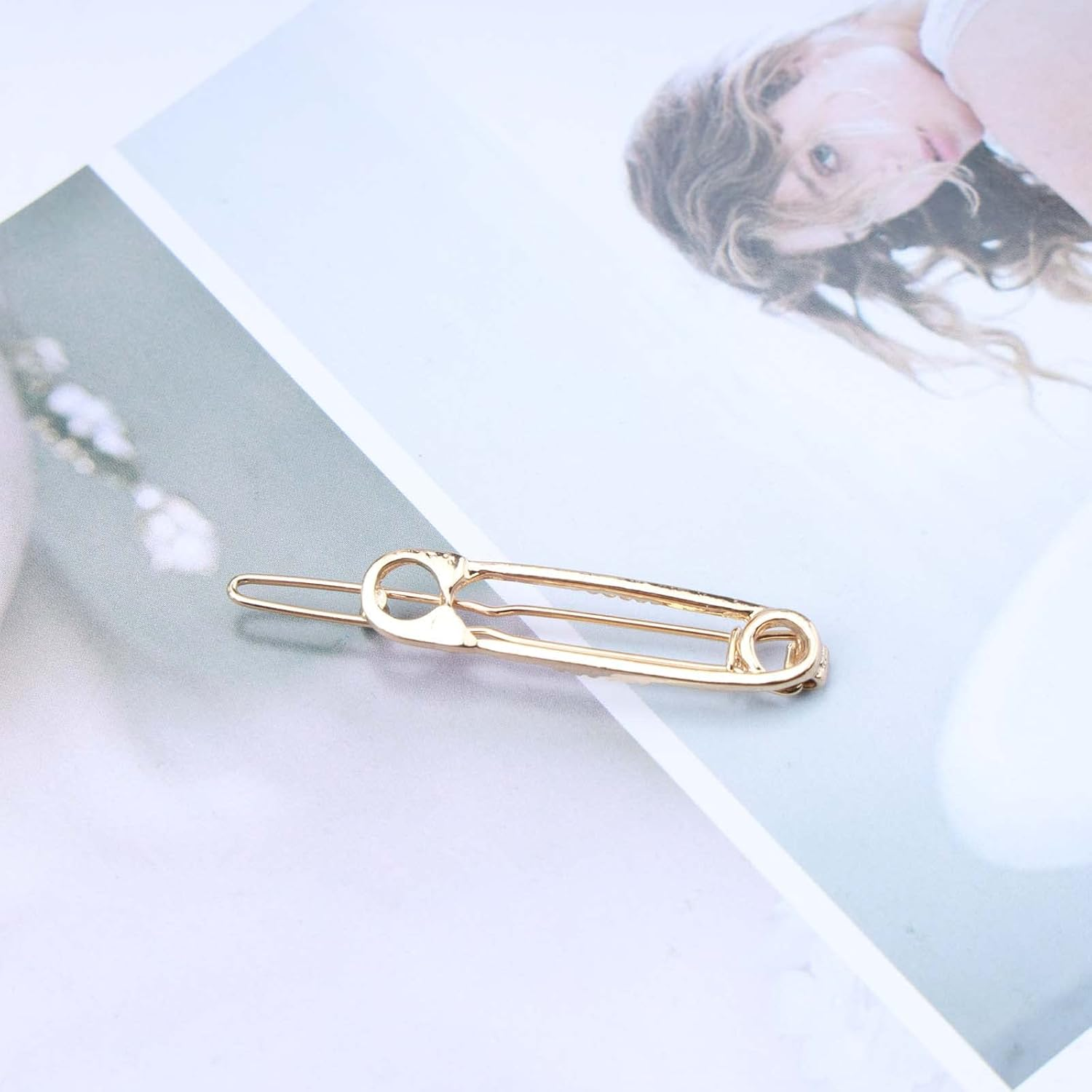 Wendalern Punk Pin Hair Clip Headpiece Needle Shape Hair Clip Hair Brooch Needle Shape Hair Clip Gold Hollow Hair Clips Minimalist Hair Decorative Hair Accessories for Women and Girls image number 5