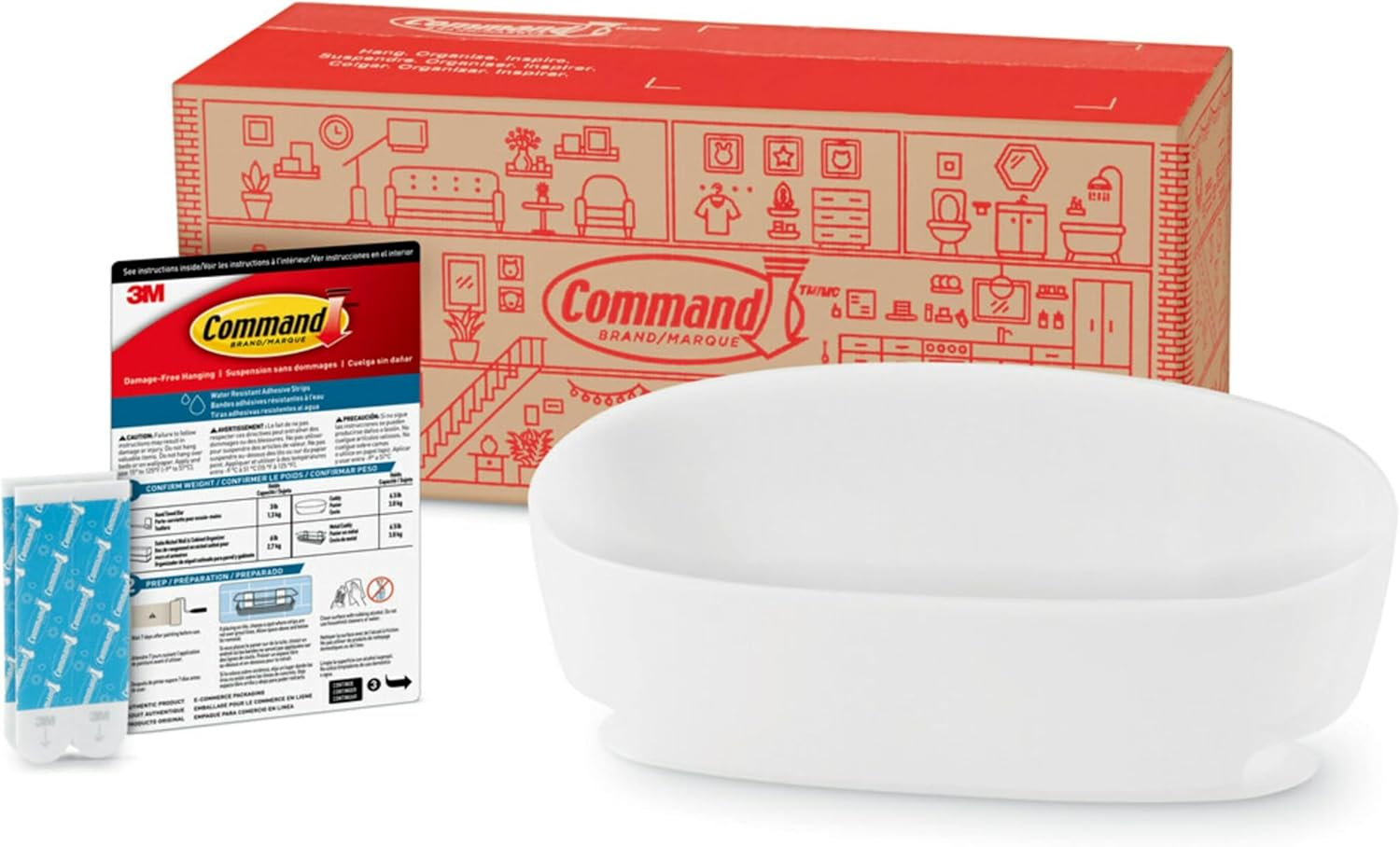 Command Towel Bar BATH42-MB-ESF, Matte Black, 1 Towel Bar, 4 Medium Water-Resistant Strips