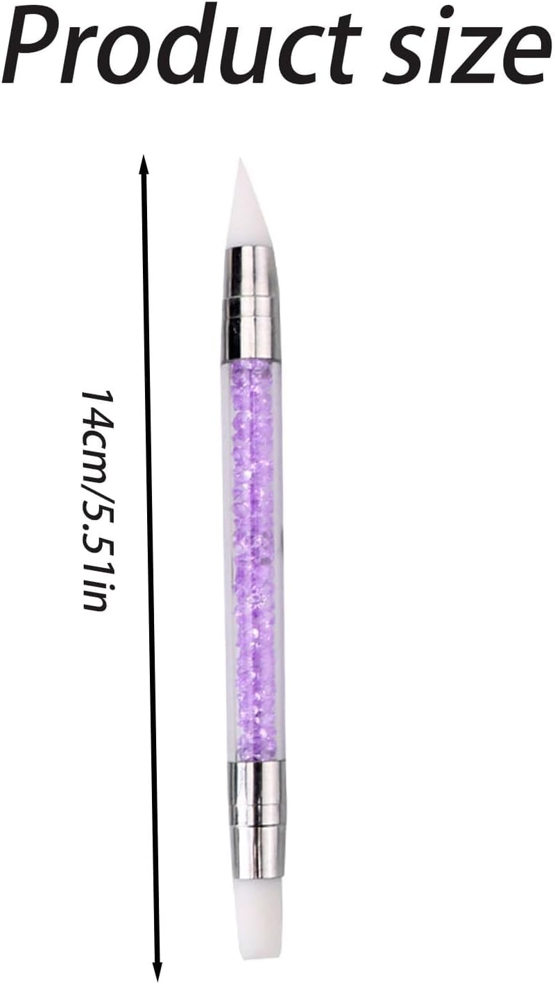 Dinghaole 7PCS Double Headed Silicone Nail Art Sculpture Pen Set -7-Color Professional Nail DIY Carving Tool for Rhinestones, Polishing Carving, and Details. image number 5