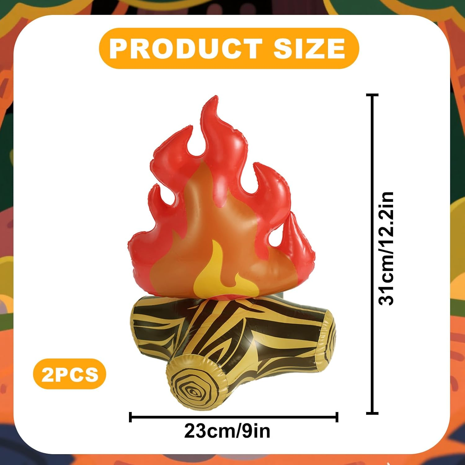 4Pcs Inflatable Fake Campfire, Fake Fire Pit Decoration Artificial Flame Campfire Toy for Indoor Outdoor Play Kids Camping Theme Birthday Party Scene Setting & Photo Props image number 4