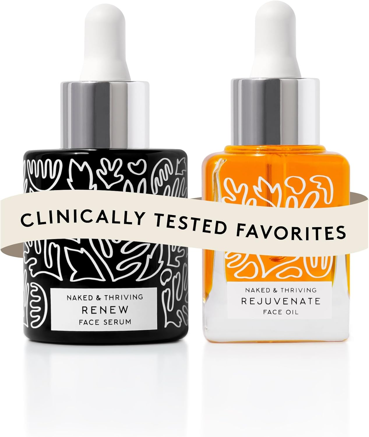 Naked & Thriving the Night Set | Renew Resurfacing Night Serum (30 Ml) + Rejuvenate Restorative Face Oil (35 Ml) with Hyaluronic Acid, Argan & Sea Buckthorn Oils and Fruit Ahas (Set of 2) image number 2