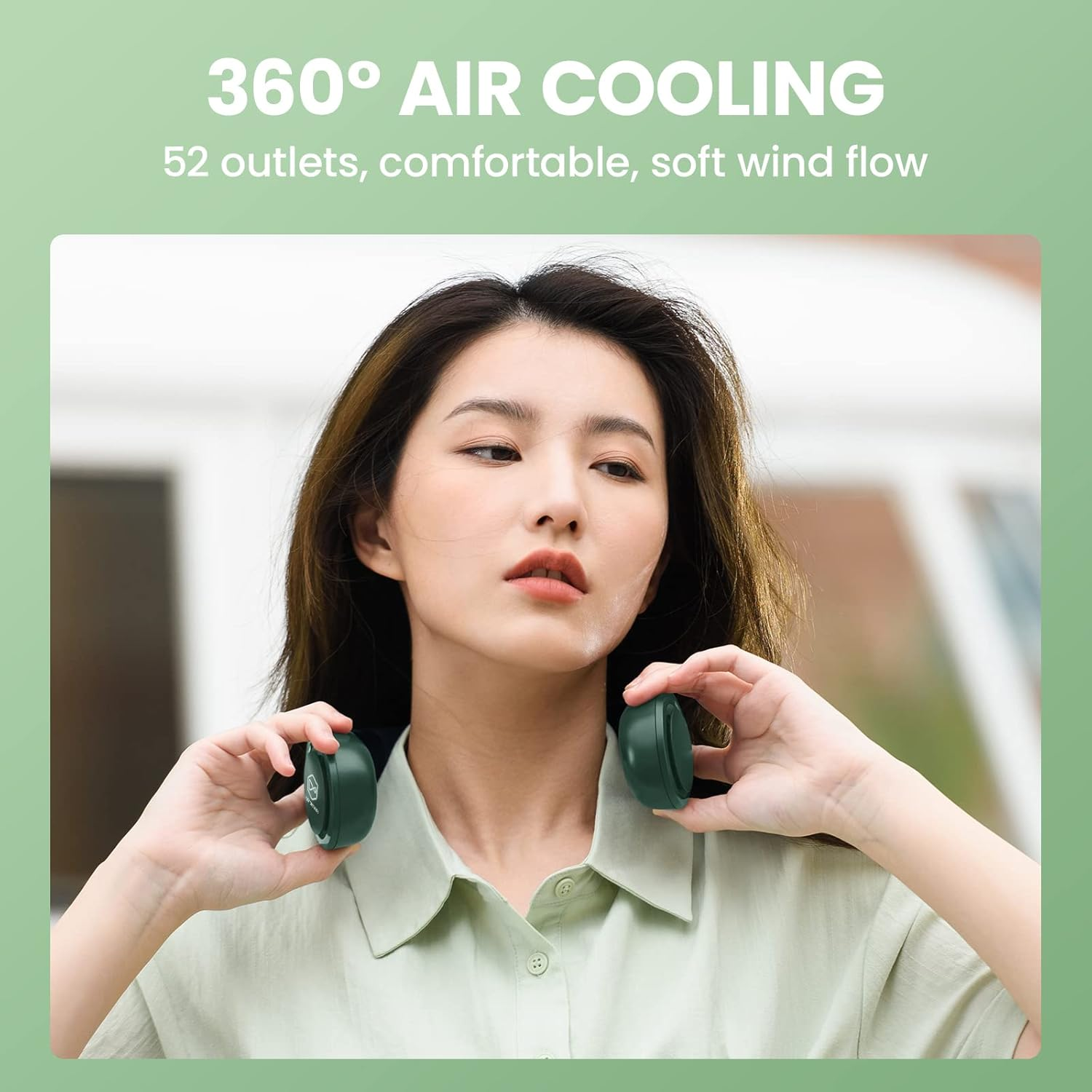 Portable Neck Fan with Extra Back Motor, Hands-Free Bladeless Air Conditioner, 4000 Mah Battery Powered Wearable Personal Fan, Leafless, Rechargeable, Quiet, USB Operated Fans,3 Speeds, Soft Silicone&hellip; image number 6