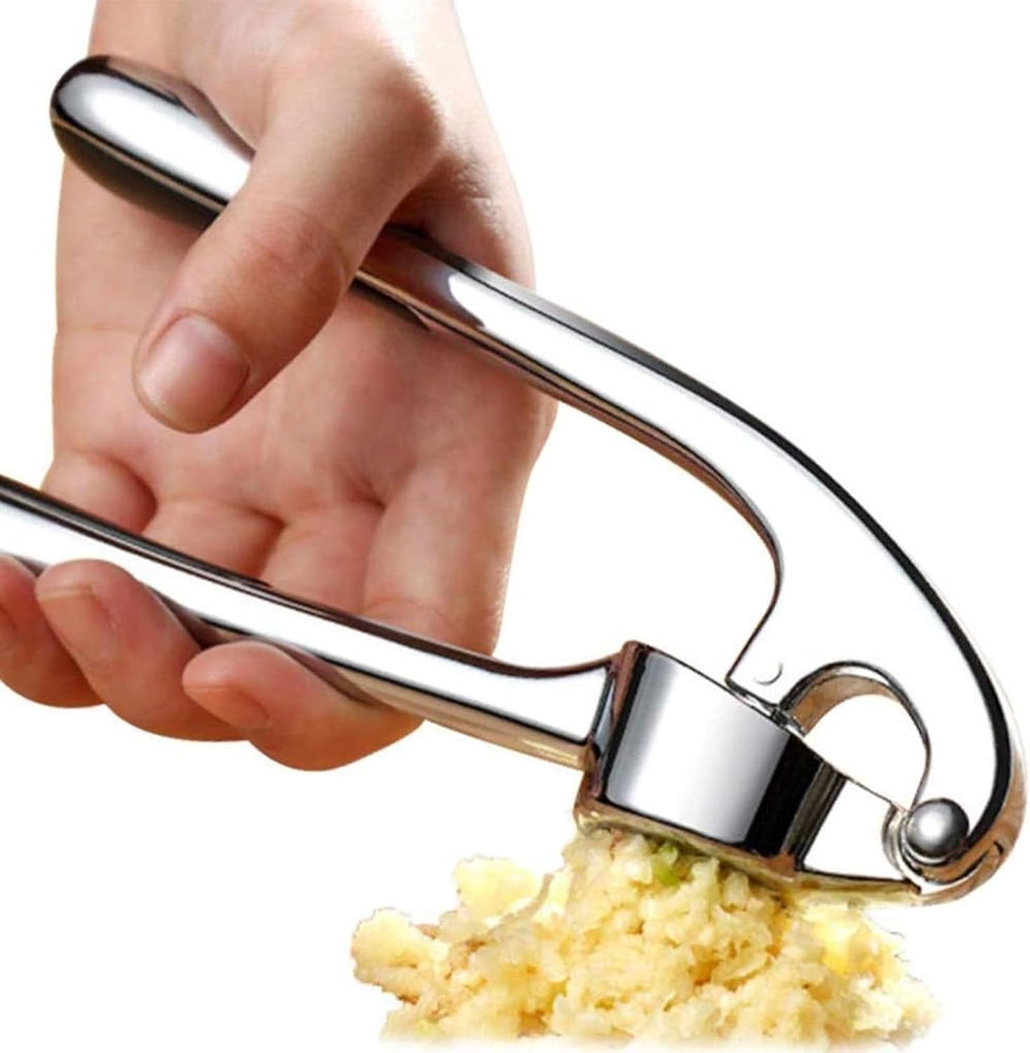 Garlic Crusher, Garlic Press with Ergonomic Handle, Rust-Proof Kitchen Tool to Easily Crush, Press, and Nut image number 2