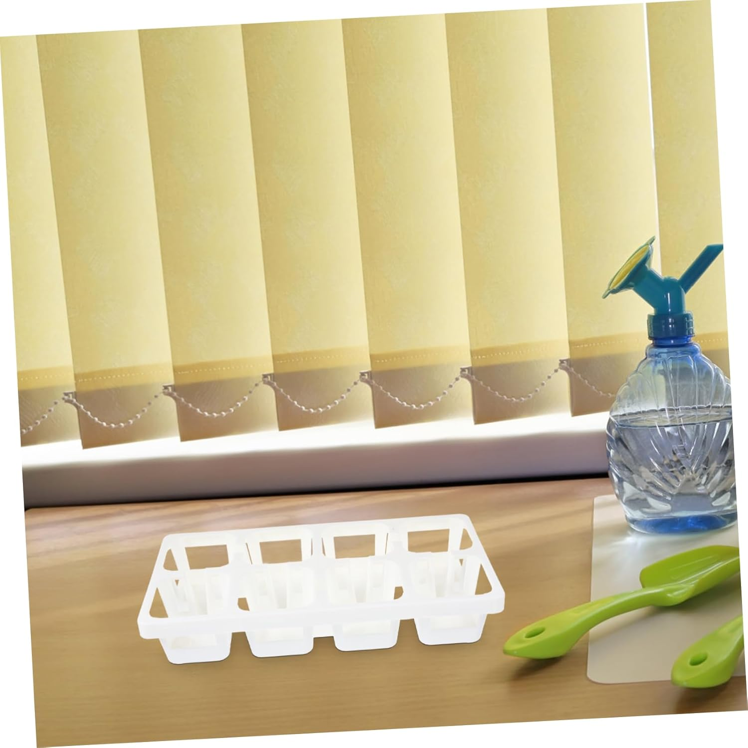 Happyyami 4Pcs Tiny Planting Tray Rack Plastic Nursery Pot Holders for Succulents Storage Rack Germination Tray for Indoor Gardening image number 4