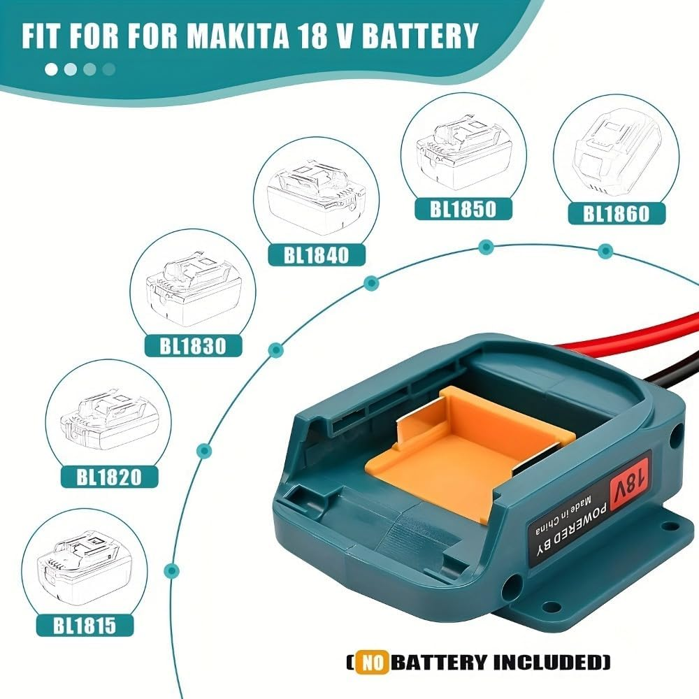Jumper Adapter for Makita 18V Battery Jumper Starter Automotive Booster Cables 6FT 12AWG Jumper Cable Car Battery Charger for Car Riding Mower Motorcycle (Battery Not Included) image number 4