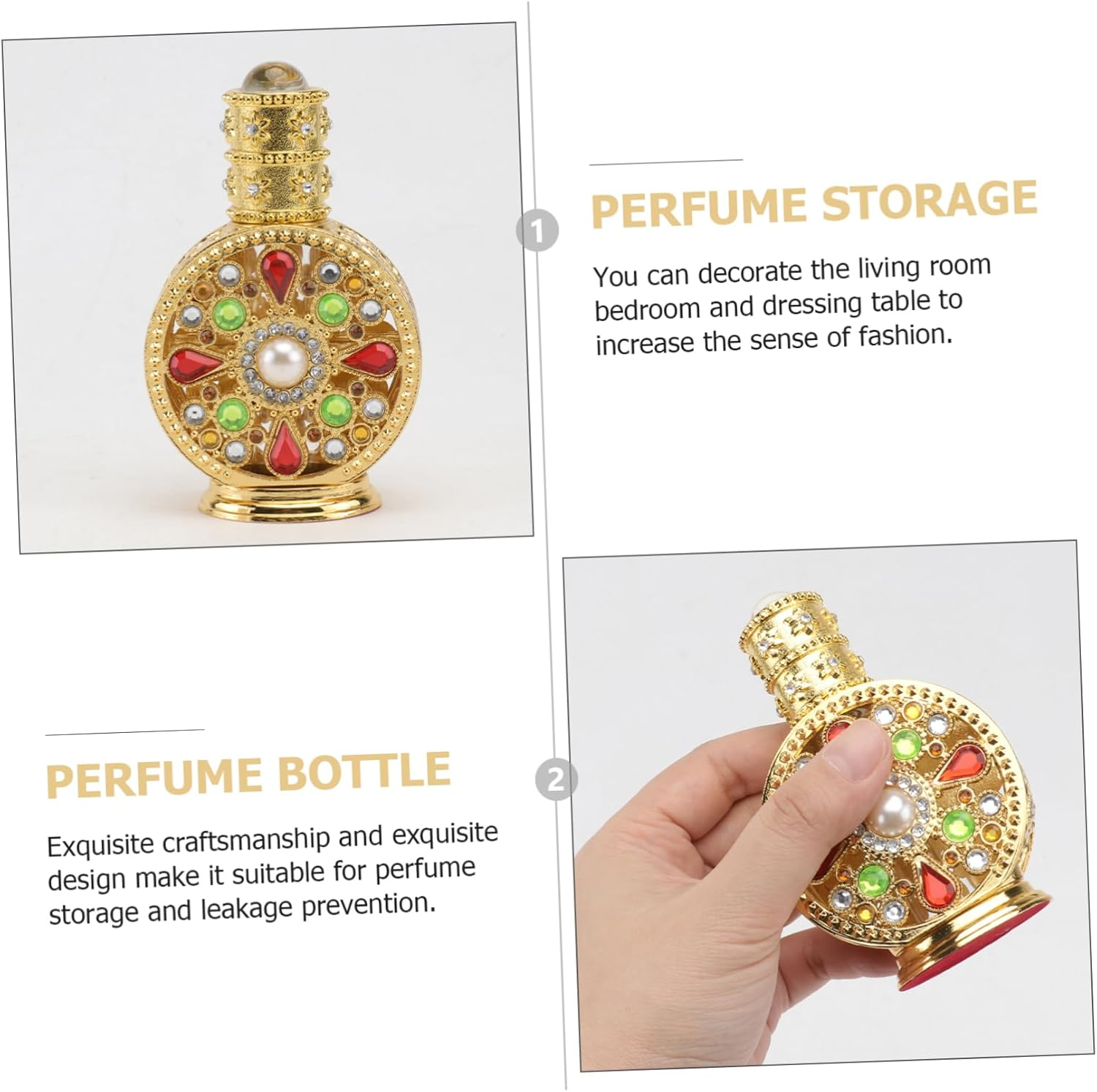 1Pc Elegant Perfume Bottle Stylish Aromatherapy Container for Essential Oils Travel-Friendly Design Women Special Occasions image number 1